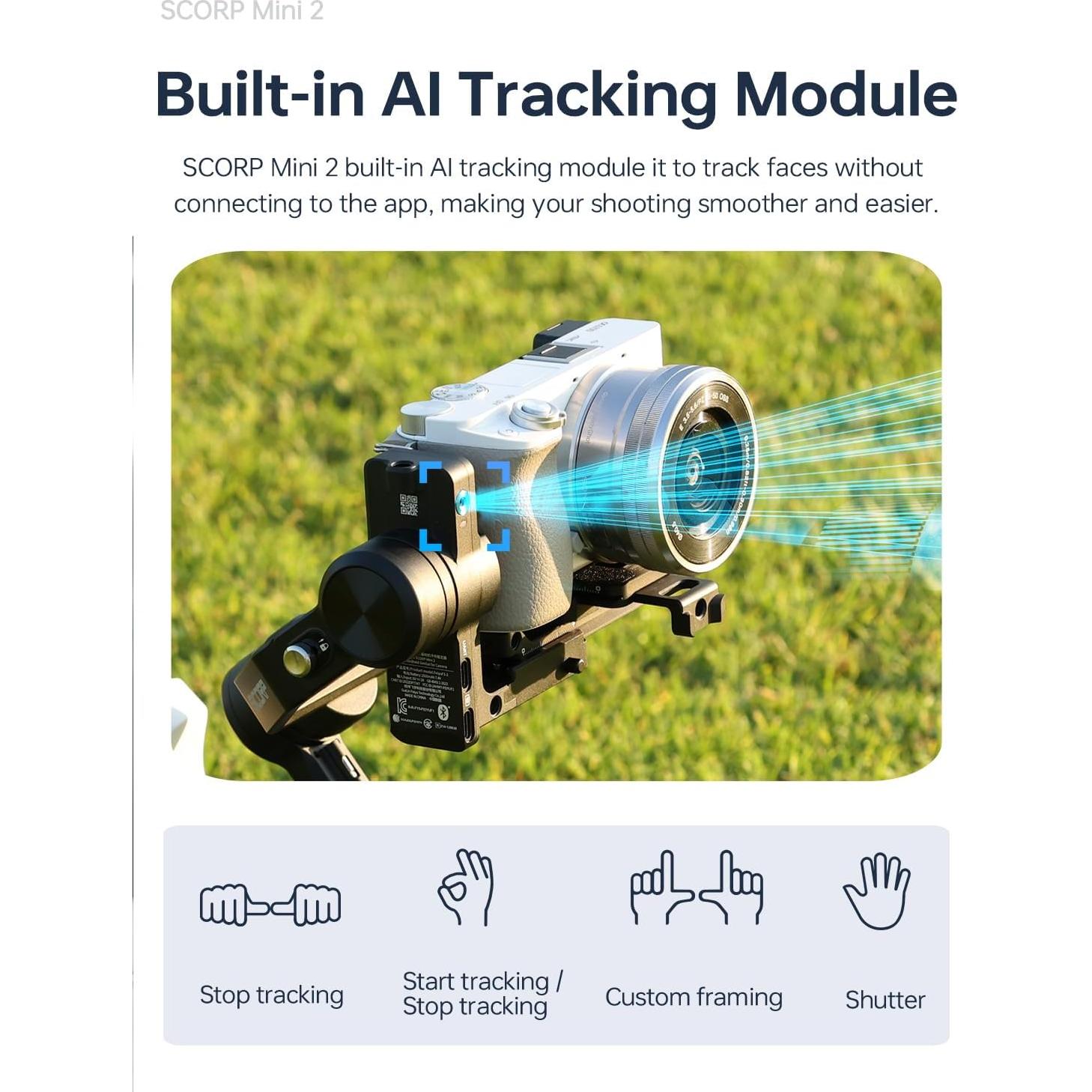 Estabilizador Gimbal FeiyuTech SCORP Mini 2 con AI - Negro