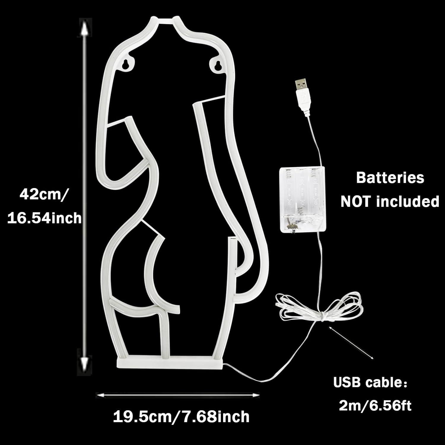 Luz de Neón LED ENUOLI Mujer Sexy Decorativa USB/Batería