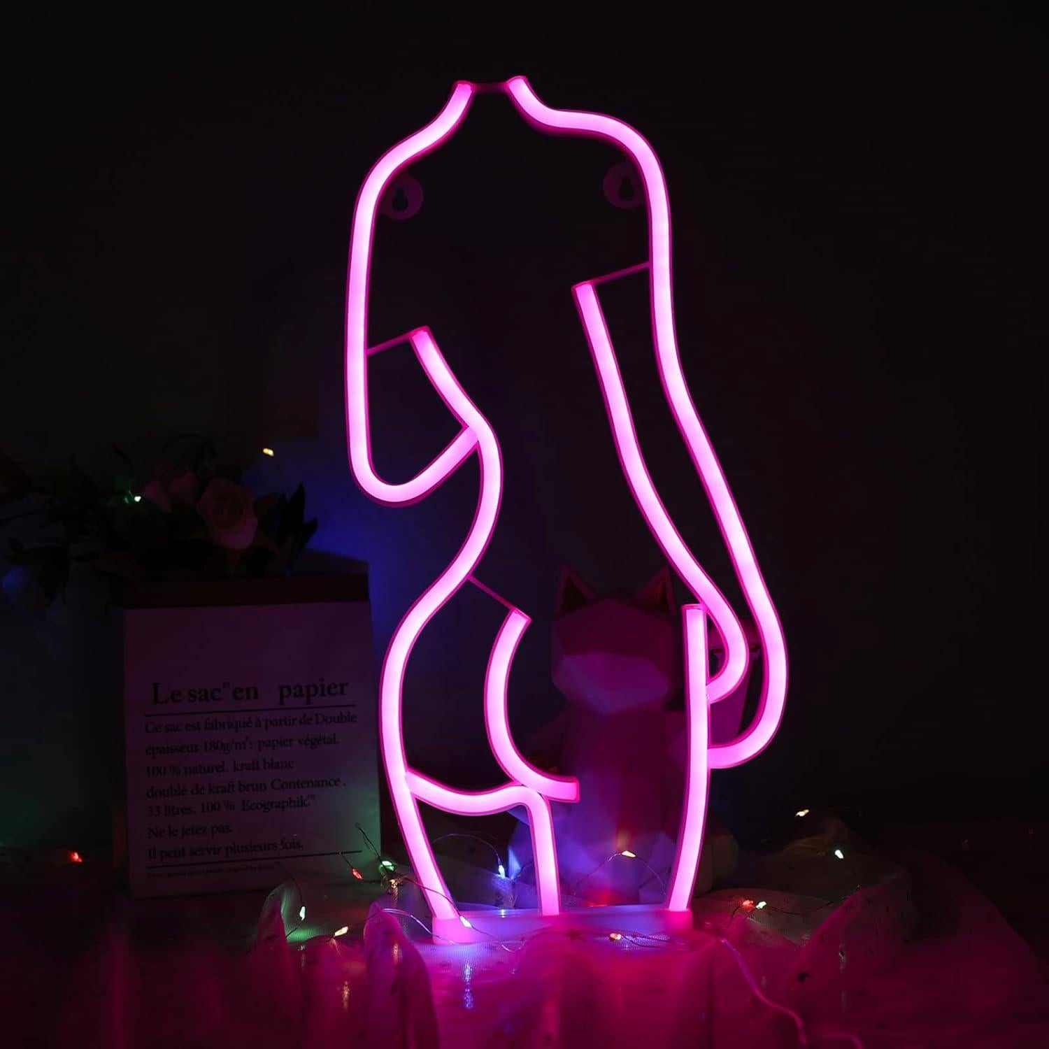 Luz de Neón LED ENUOLI Mujer Sexy Decorativa USB/Batería