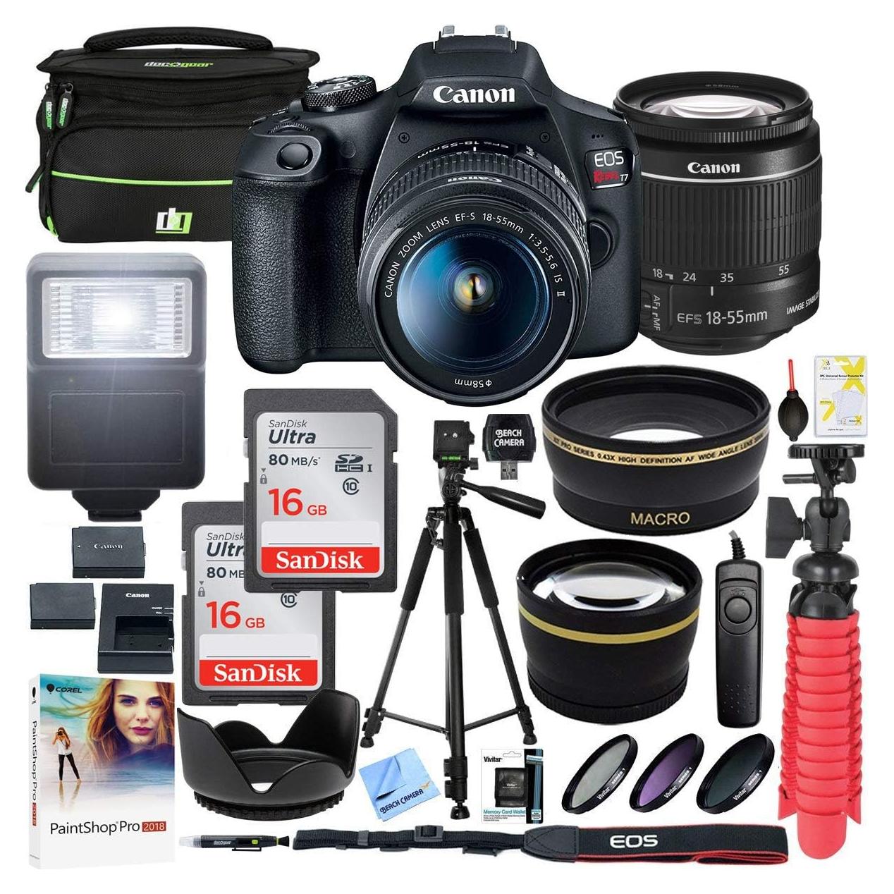 Cámara DSLR Canon EOS Rebel T7 24.1MP con lente 18-55mm y kit