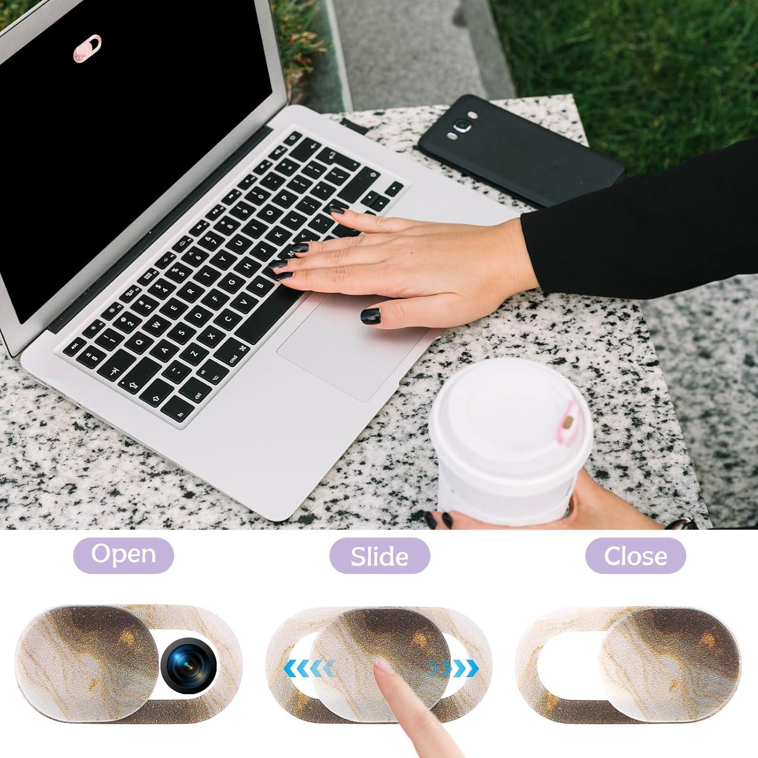 Cubierta de Privacidad Webcam JIYIN 8 Piezas Mármol Ultra Fina