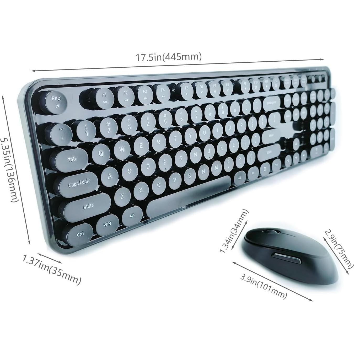 Combo Teclado y Ratón Inalámbrico Mofii Retro 104 Teclas Negro