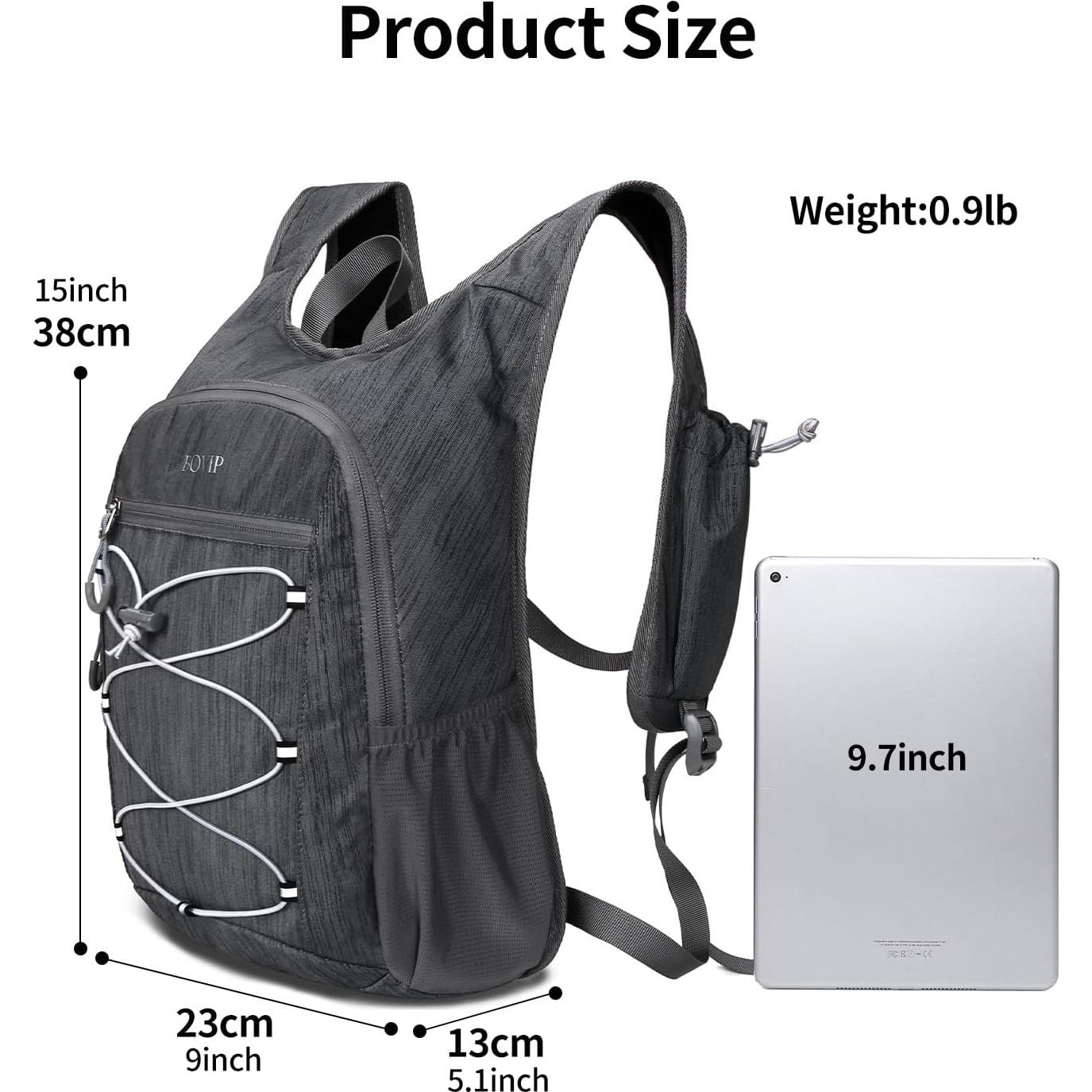 Mochila de Senderismo Plegable 20L Negra - Ligera y Duradera