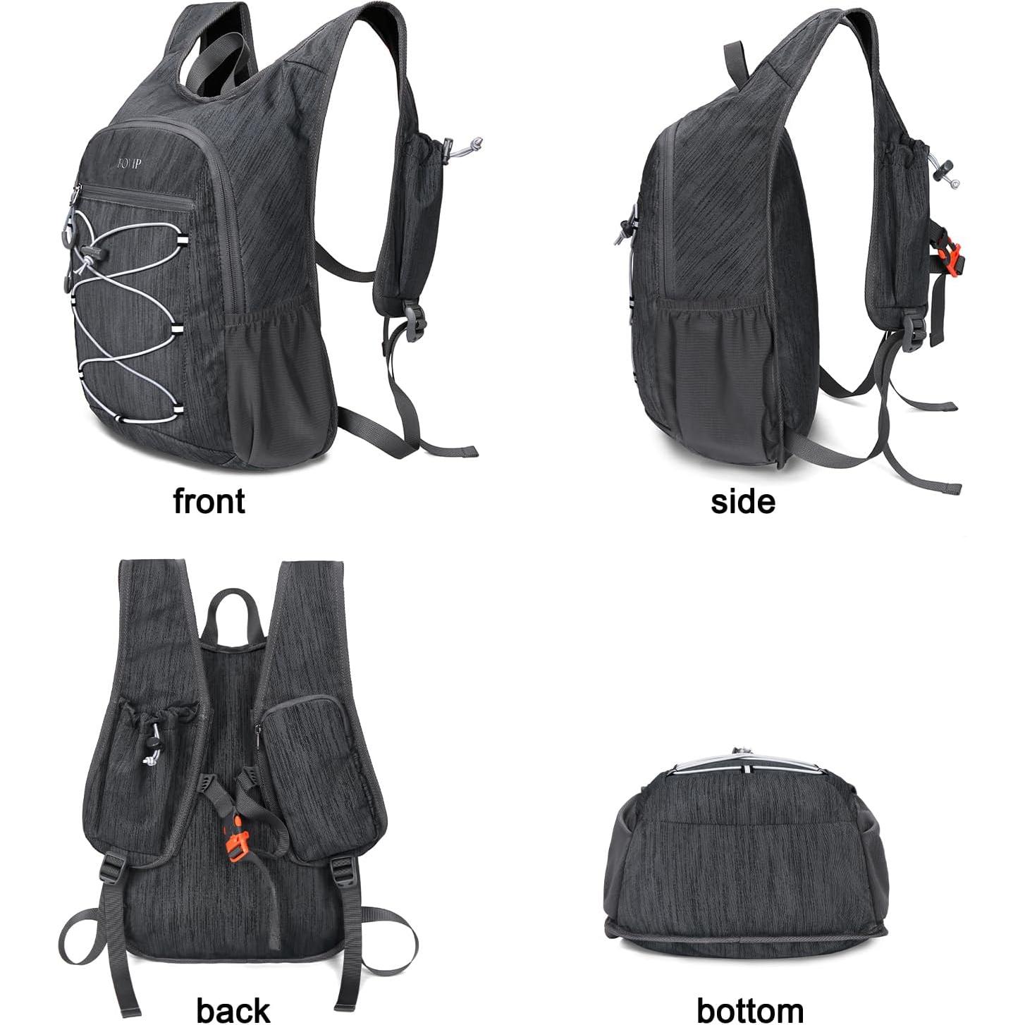 Mochila de Senderismo Plegable 20L Negra - Ligera y Duradera