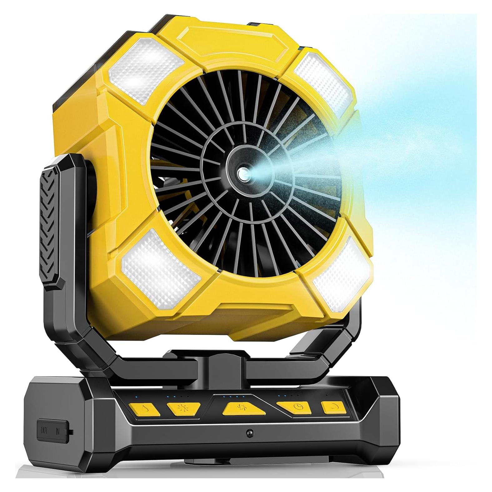 Ventilador Portátil RAZZMA GYFS-02 con Nebulización 300mL