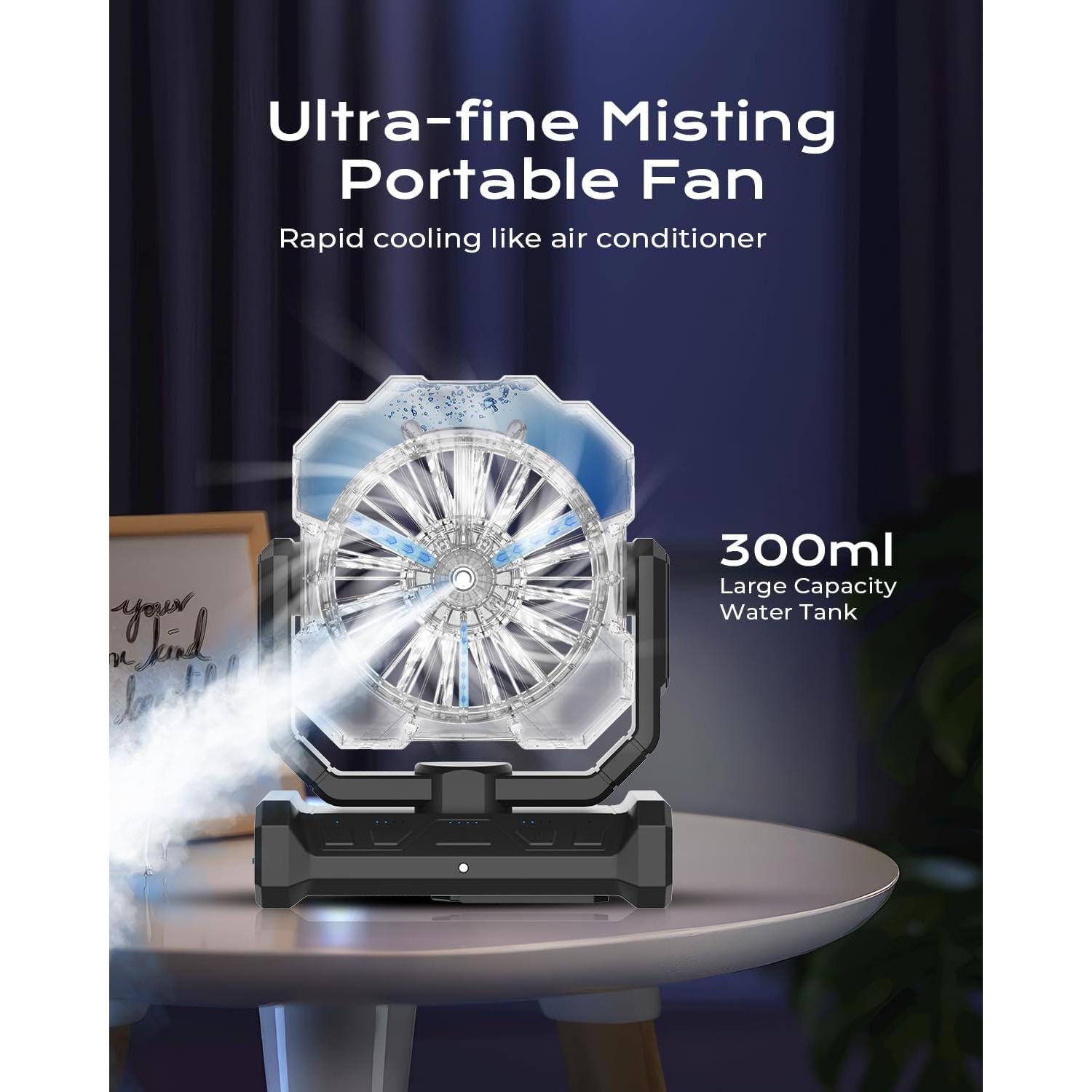 Ventilador Portátil RAZZMA GYFS-02 24000mAh con Nebulización