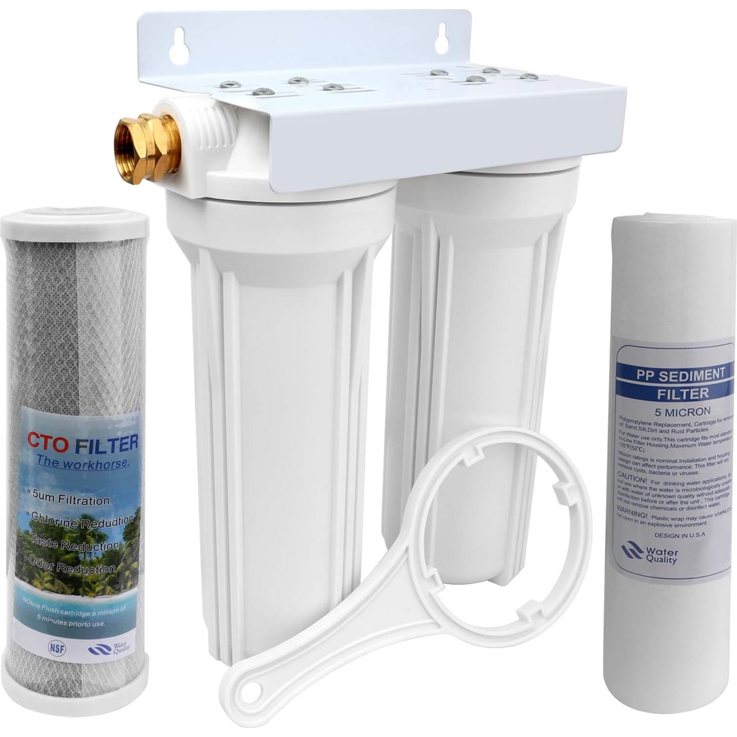 Sistema de Filtro de Agua Doble Externo OKBA WF001 para RVs y Barcos