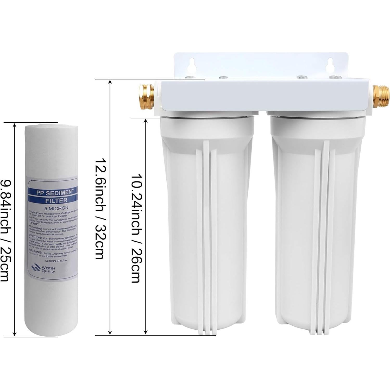 Sistema de Filtro de Agua Doble Externo OKBA WF001 para RVs y Barcos