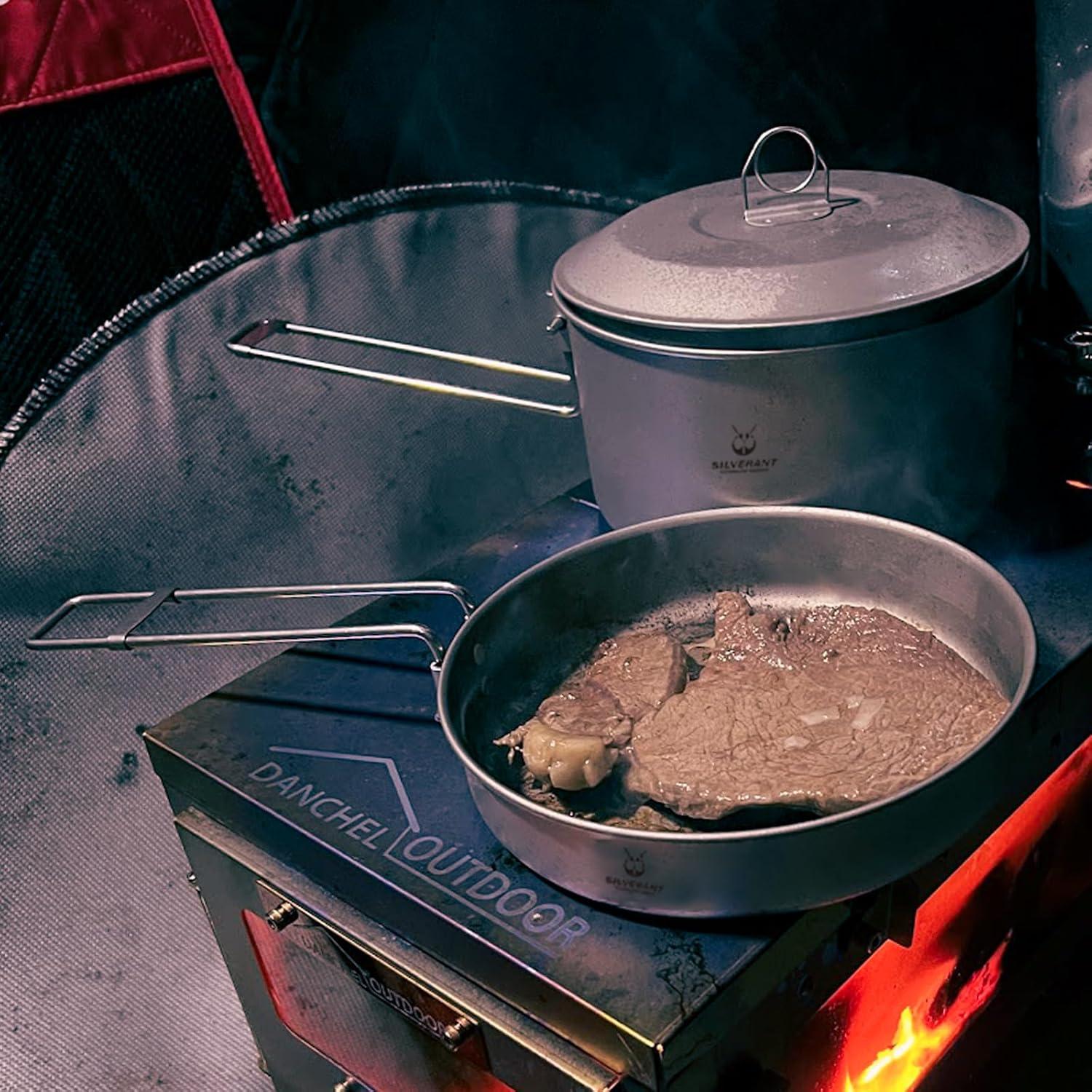 Plato de Titanio SilverAnt 750ml Reutilizable para Camping