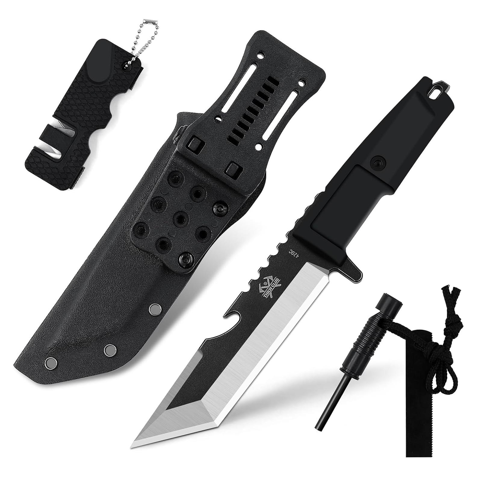 Cuchillo de Supervivencia THRWCLUB 11" con Funda Kydex y Afilador