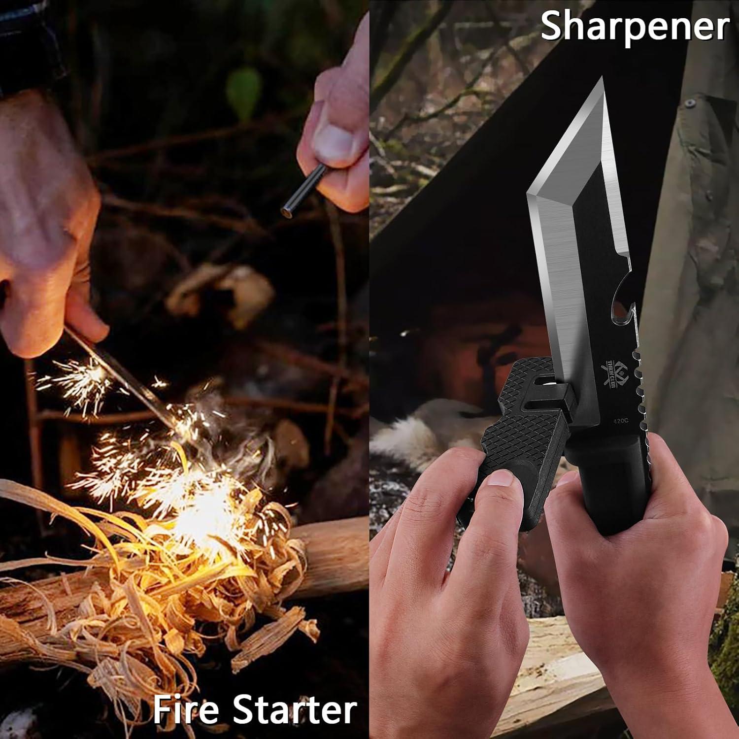 Cuchillo de Supervivencia THRWCLUB 11" con Funda Kydex y Afilador