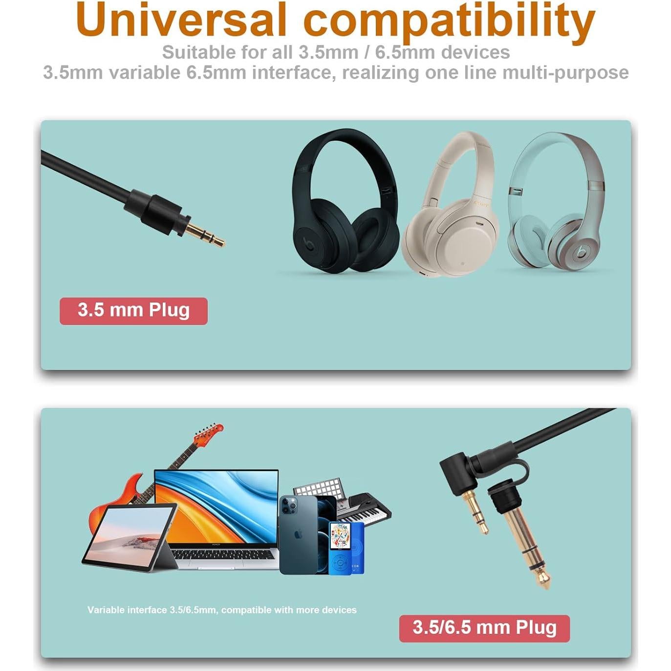 Cable de audio 3.5mm macho a macho Saipomor - Extensión 150cm
