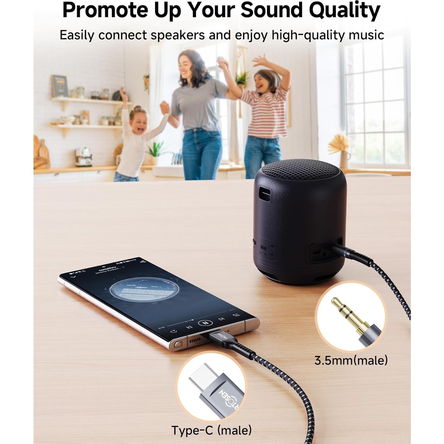 Cable de Audio USB C a 3.5mm LERTOSEN 1.22m Hi-Fi