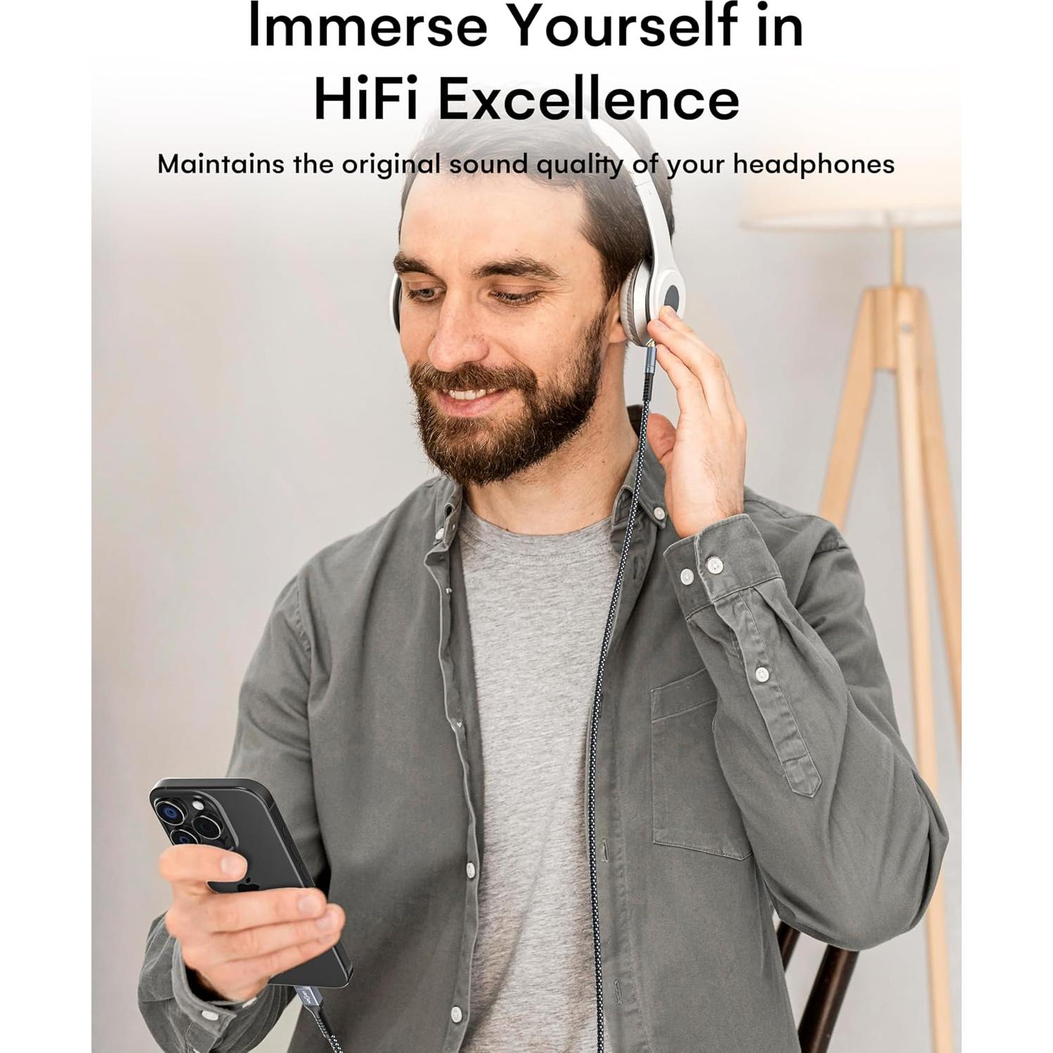 Cable de Audio USB C a 3.5mm LERTOSEN 1.22m Hi-Fi