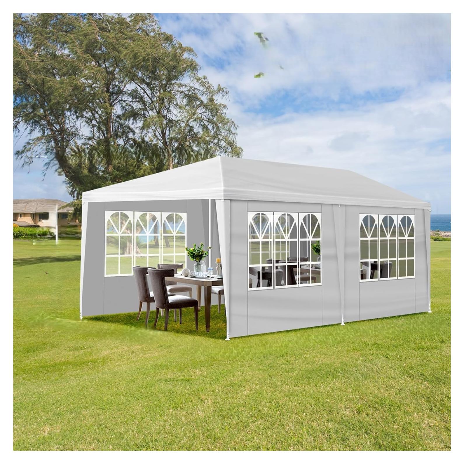 Carpa Gazebo CuisinSmart 10x6m Blanca con Paredes Removibles