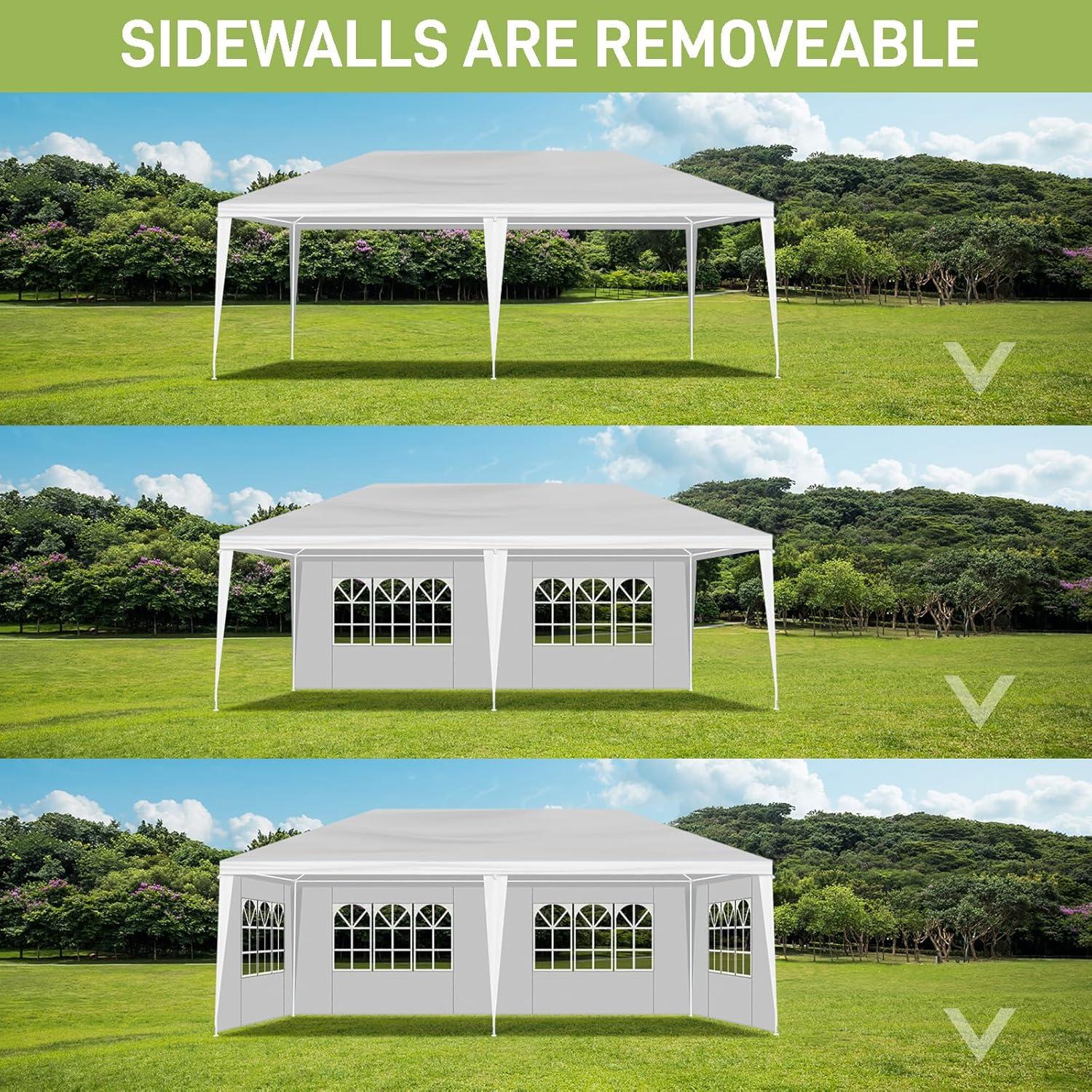 Carpa Gazebo CuisinSmart 10x6m Blanca con Paredes Removibles