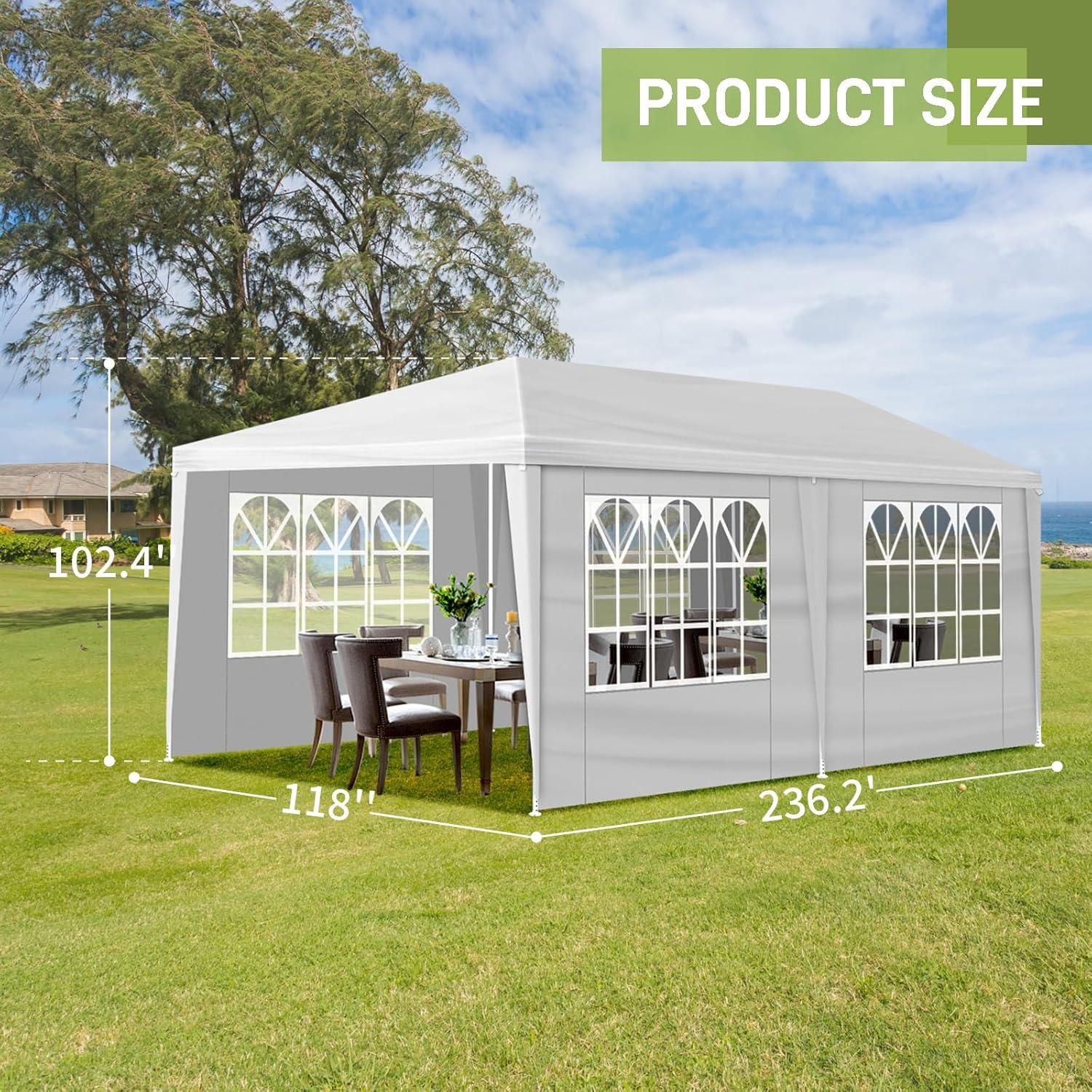 Carpa Gazebo CuisinSmart 10x6m Blanca con Paredes Removibles