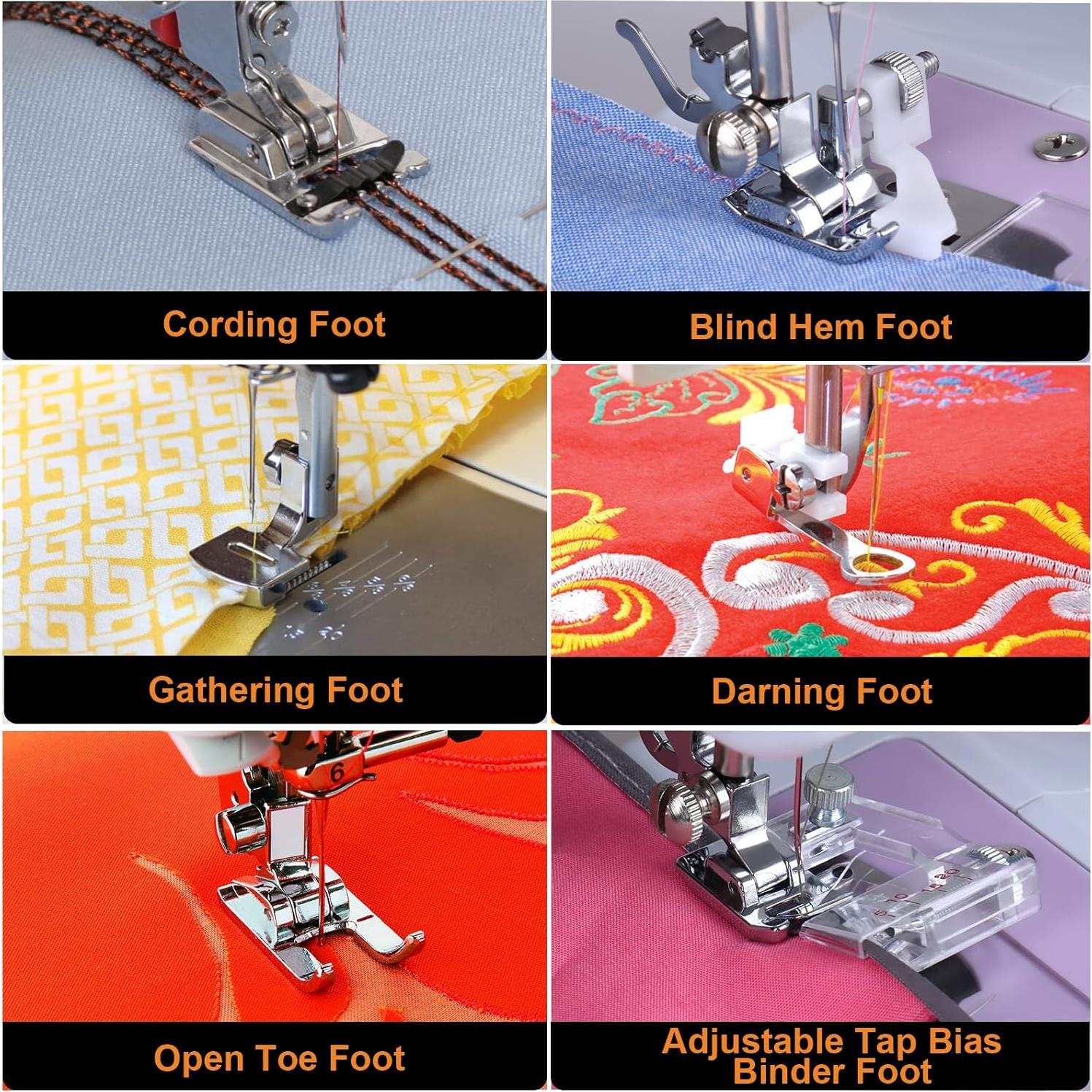 Juego de 42 Patas de Prensatelas Kungfuking para Máquinas de Coser