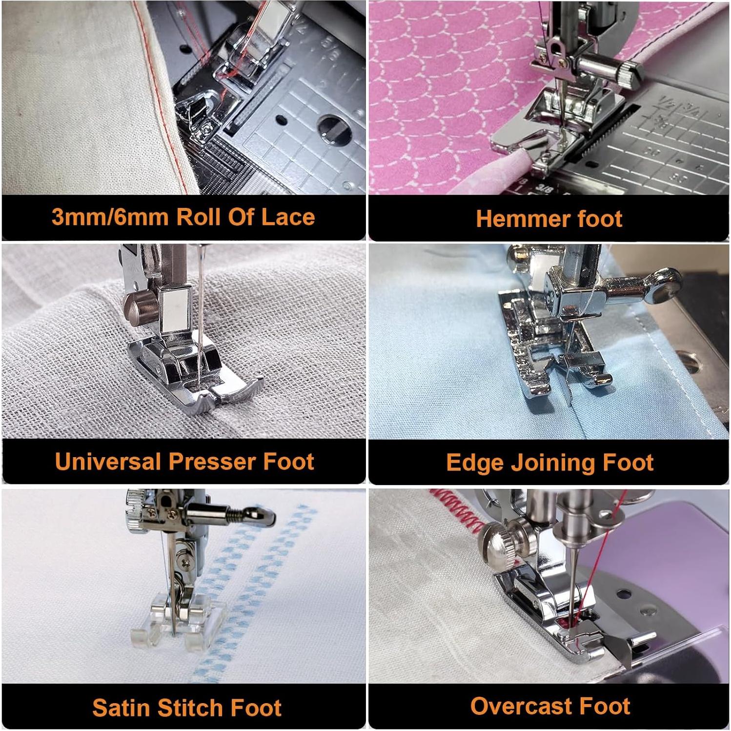 Juego de 42 Patas de Prensatelas Kungfuking para Máquinas de Coser