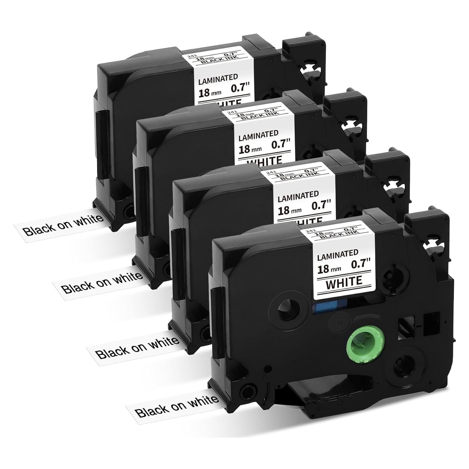 Cinta de Etiquetas Laminadas Buyalot TZe-S241 18mm 8m 4 Paquete