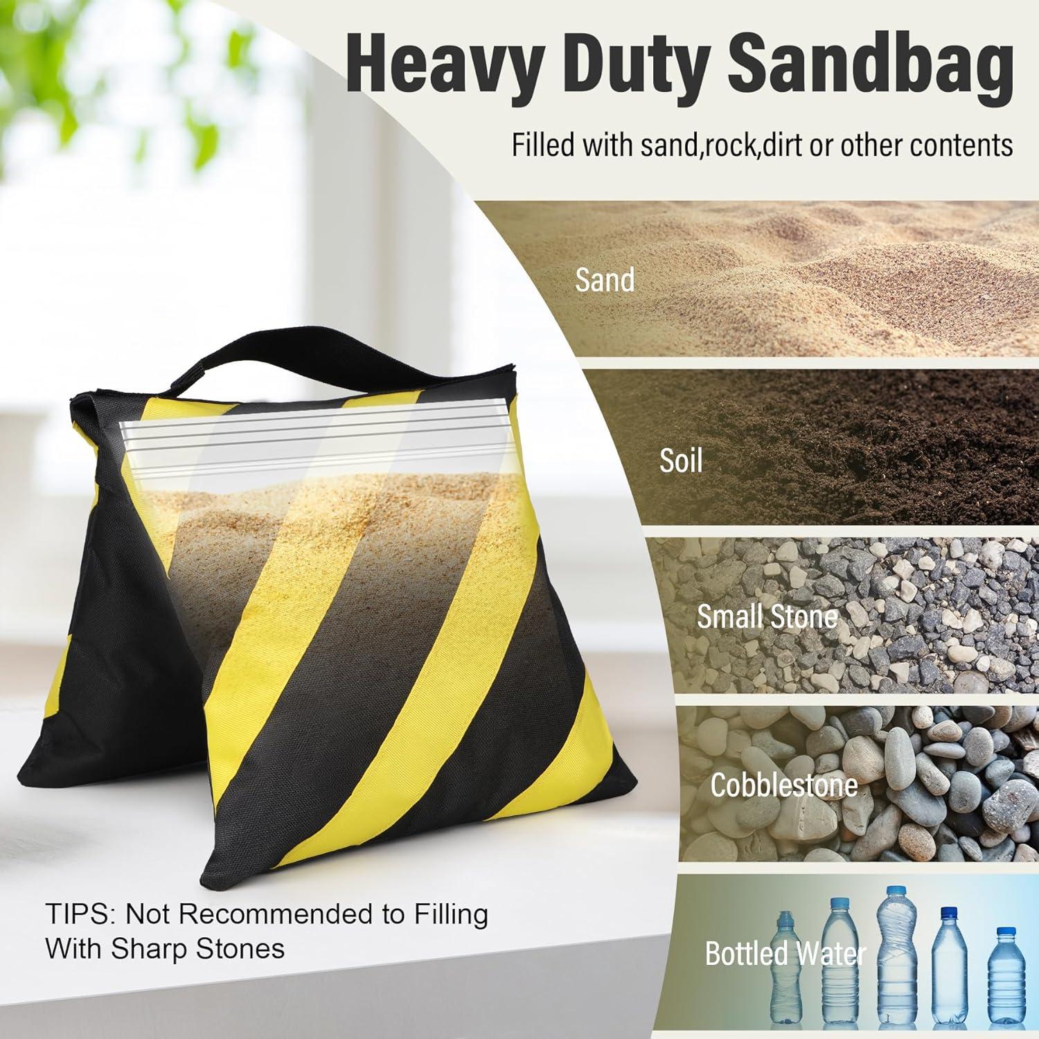 8 Bolsas de Arena Evekea para Estudio Fotográfico Amarillo