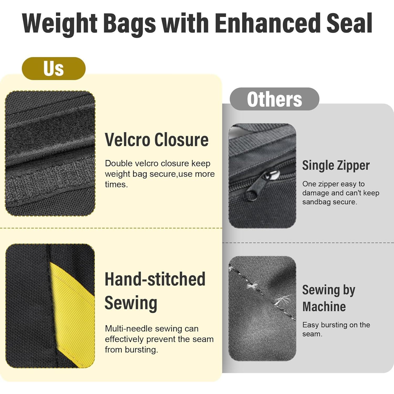 8 Bolsas de Arena Evekea para Estudio Fotográfico Amarillo