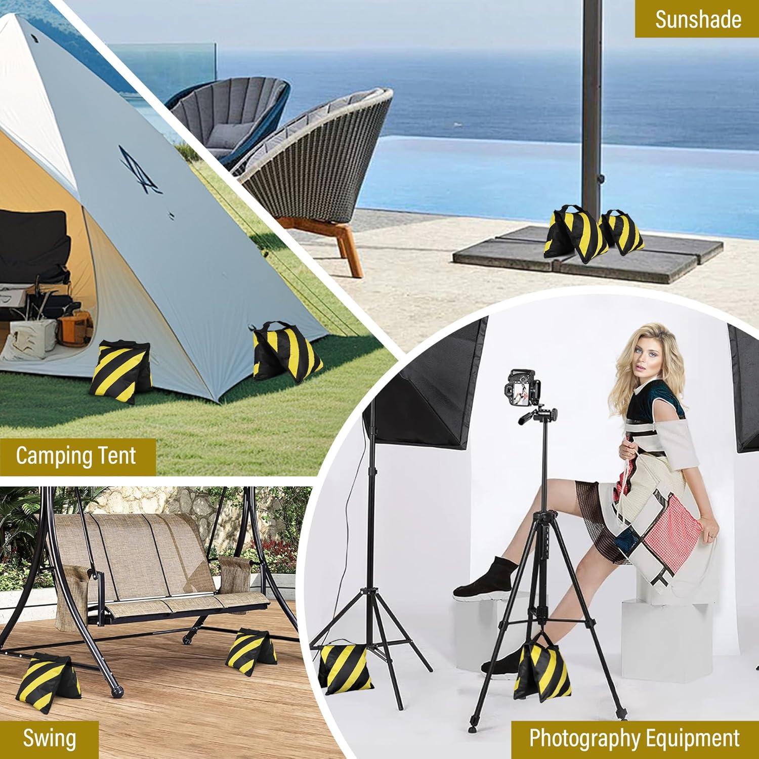 8 Bolsas de Arena Evekea para Estudio Fotográfico Amarillo