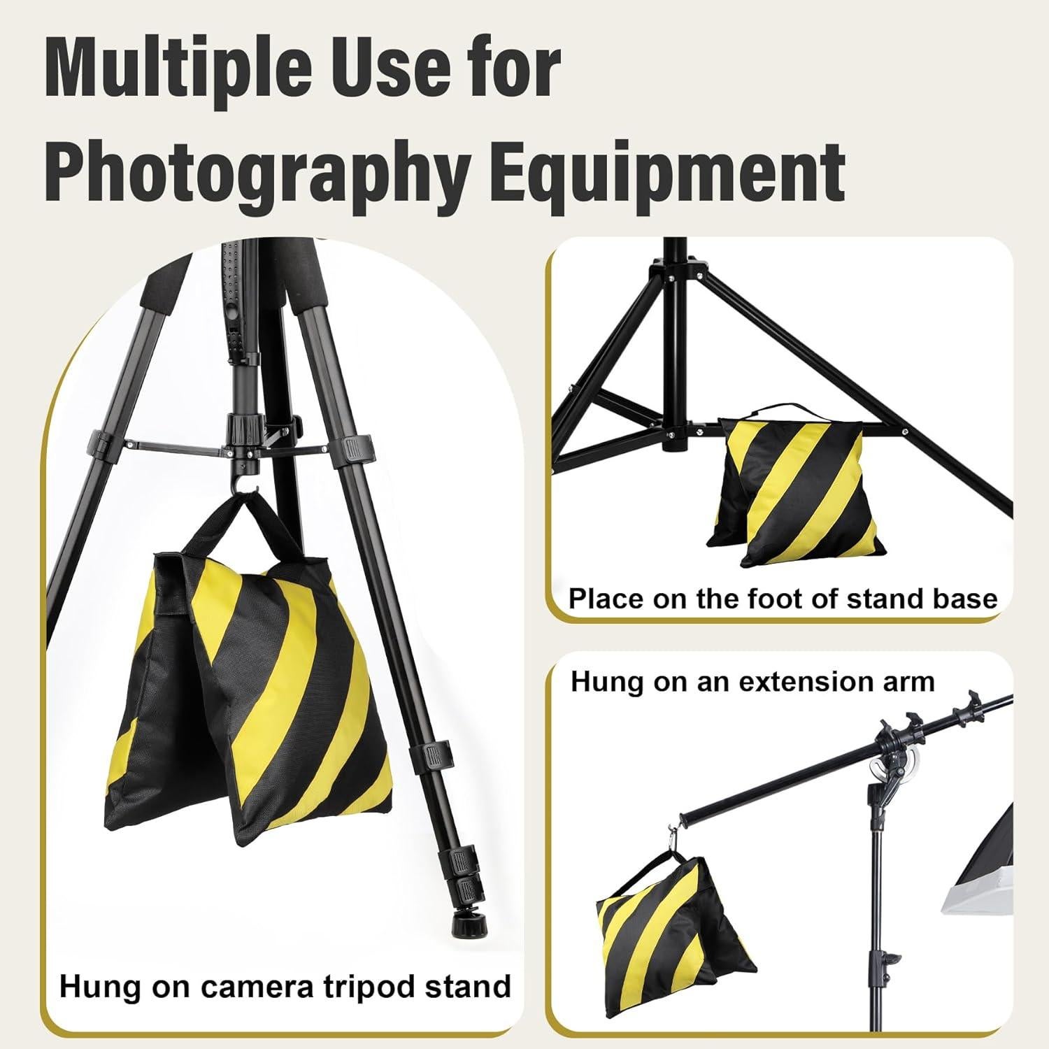 8 Bolsas de Arena Evekea para Estudio Fotográfico Amarillo