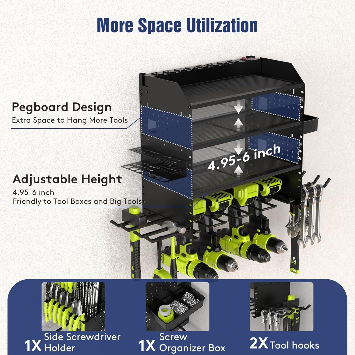Organizador de Herramientas FURTIME Montaje en Pared 4 Capas
