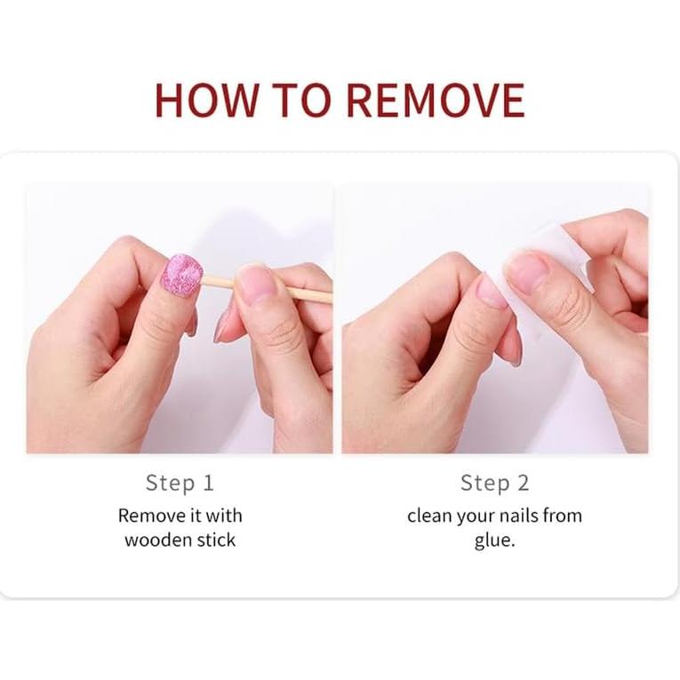 Tiras de Uñas de Gel Sin Luz Yekafue 22 Pcs Brillo Dorado