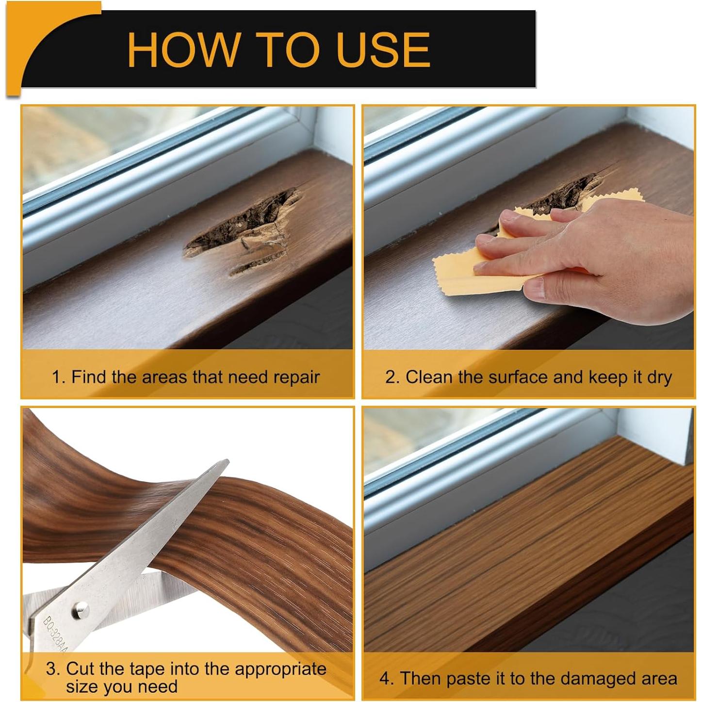 Cinta de Reparación de Grano de Madera HARFINGTON 5 cm x 10 m Beige