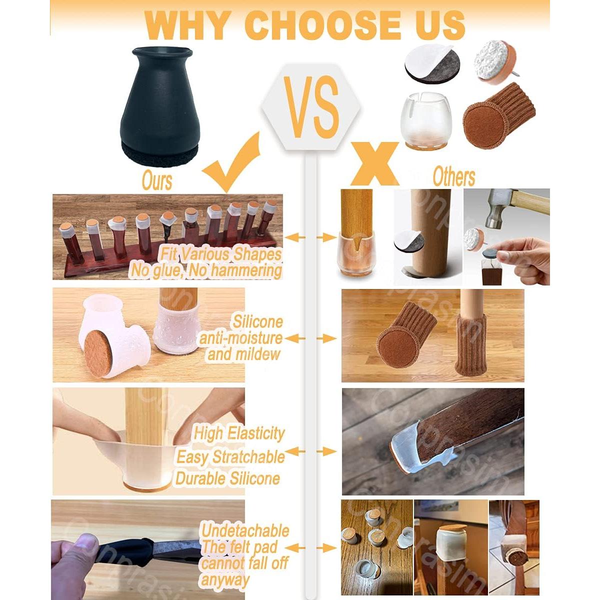 Protectores de Piso de Silicona Conprasim 24 Unidades Extra Pequeños