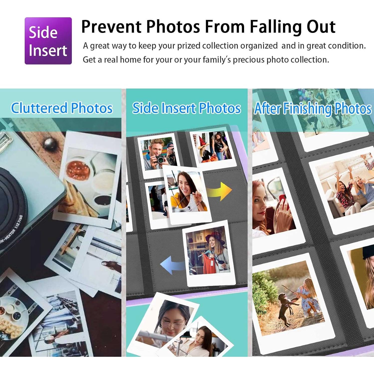 Álbum de fotos Rekeen 432 bolsillos para Instax Mini púrpura