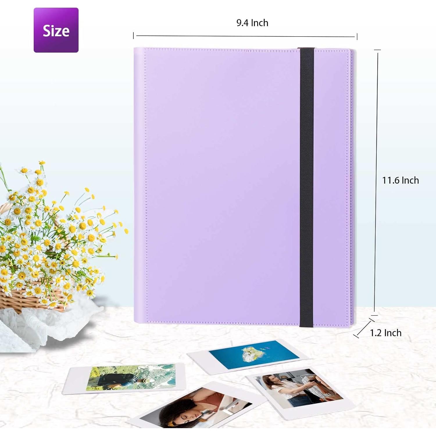 Álbum de fotos Rekeen 432 bolsillos para Instax Mini púrpura