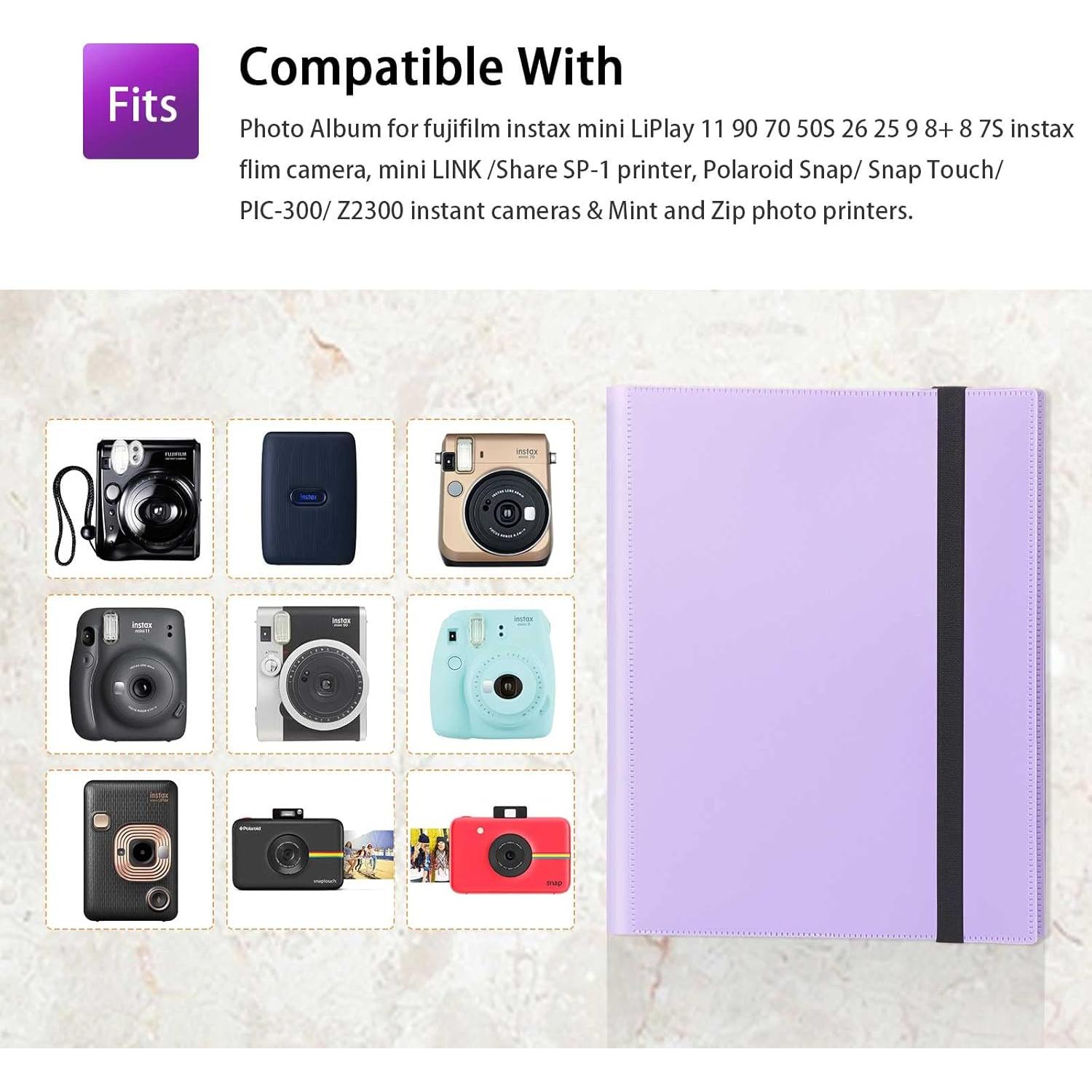 Álbum de fotos Rekeen 432 bolsillos para Instax Mini púrpura