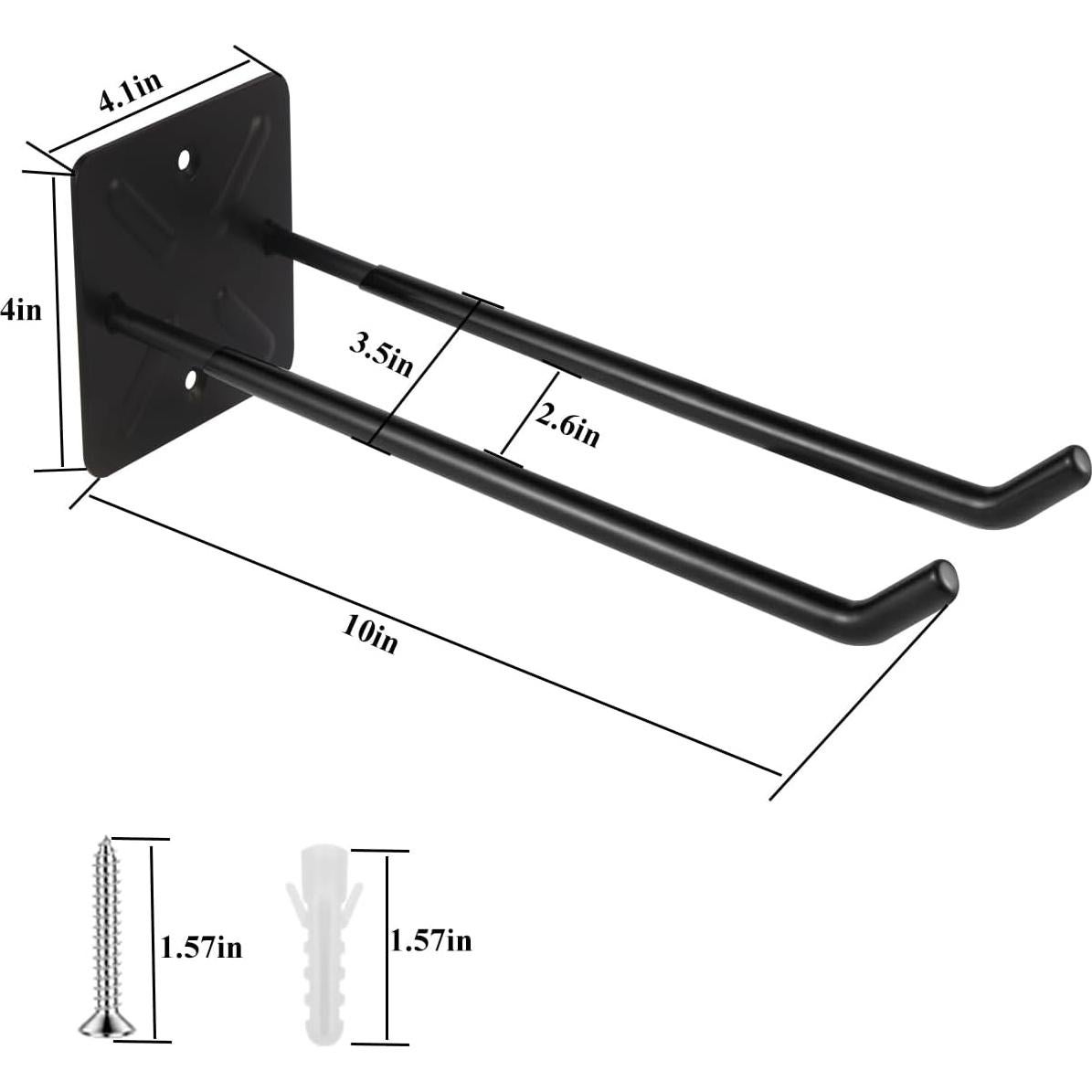 Ganchos de Almacenamiento ZexHok 10" Acero para Garaje - Juego de 4