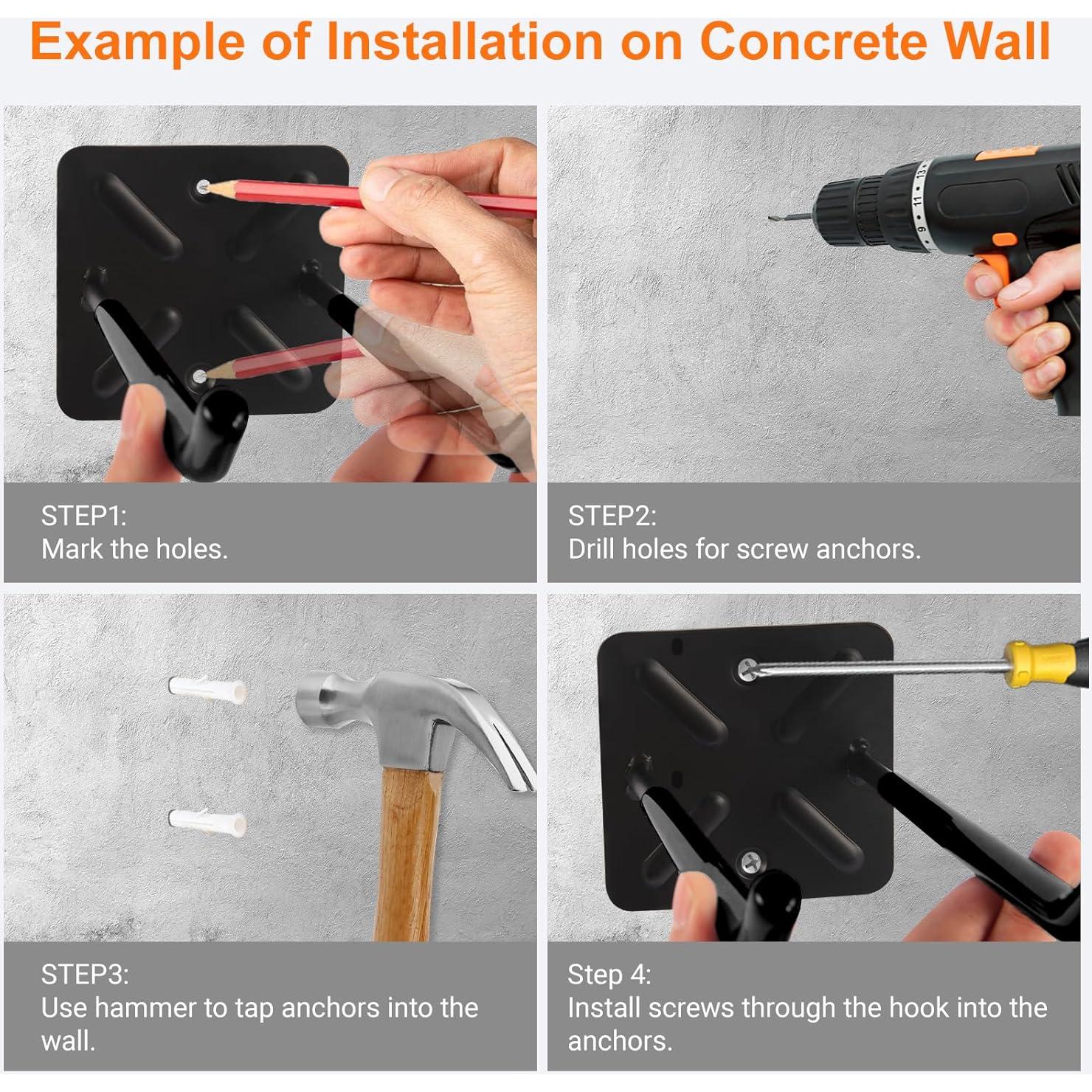 Ganchos de Almacenamiento ZexHok 10" Acero para Garaje - Juego de 4