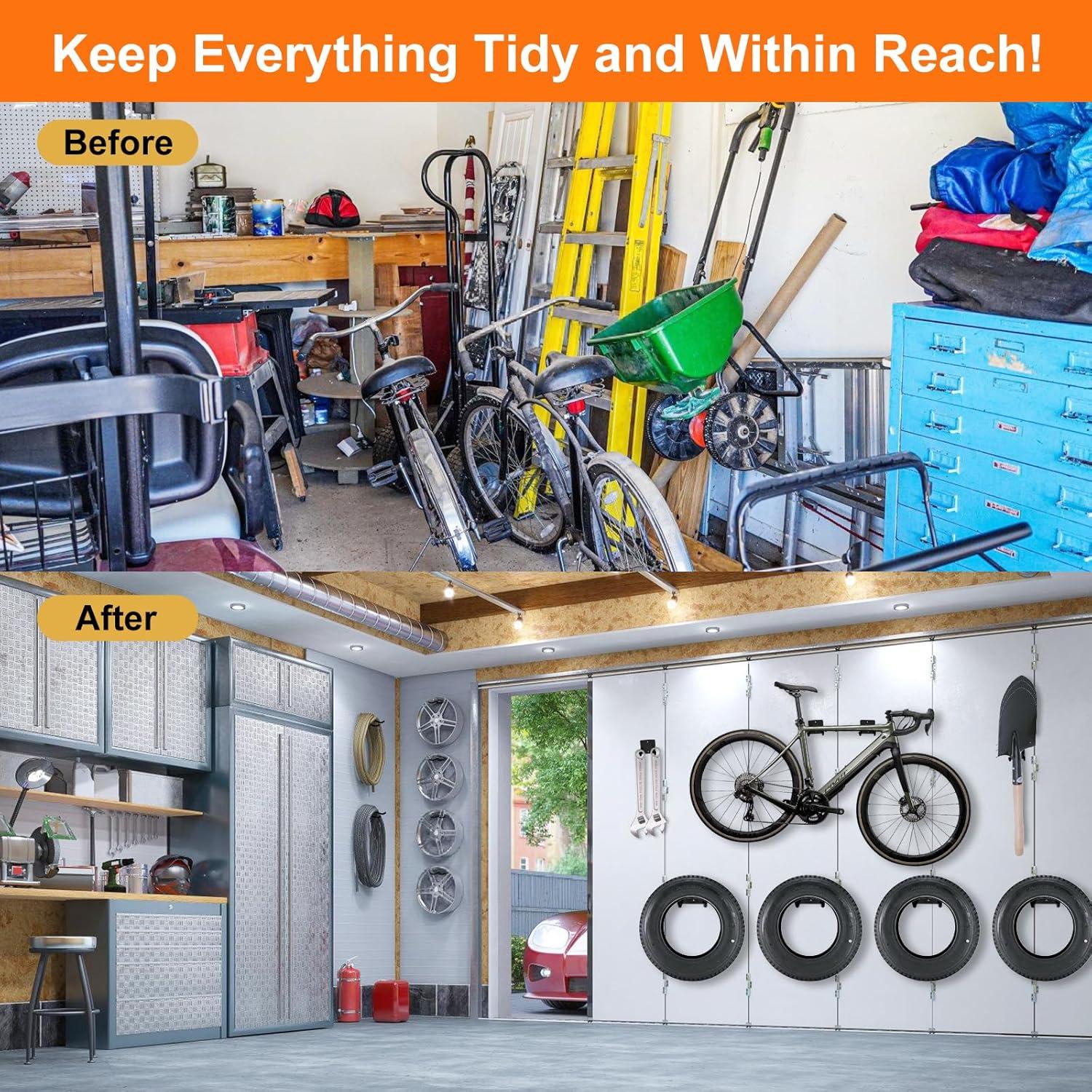 Ganchos de Almacenamiento ZexHok 10" Acero para Garaje - Juego de 4