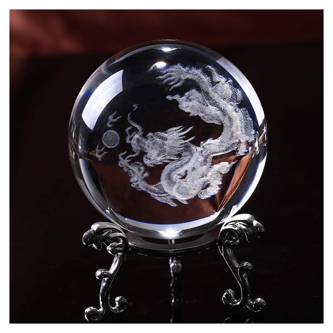 Bola de Cristal Dragón Chino HDCRYSTALGIFTS 60mm Decoración