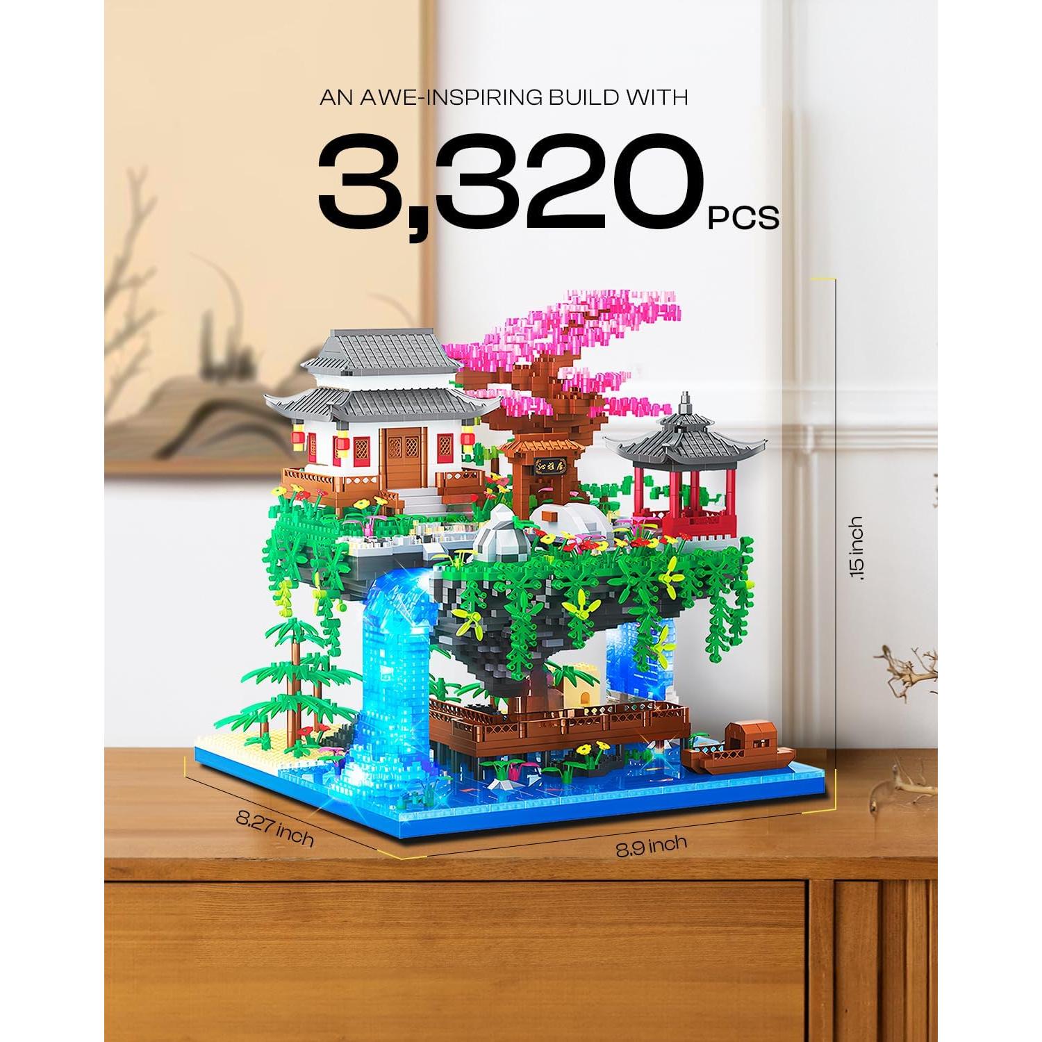 Set de Construcción Kimiangel Árbol Bonsai Cerezos 3220 Piezas