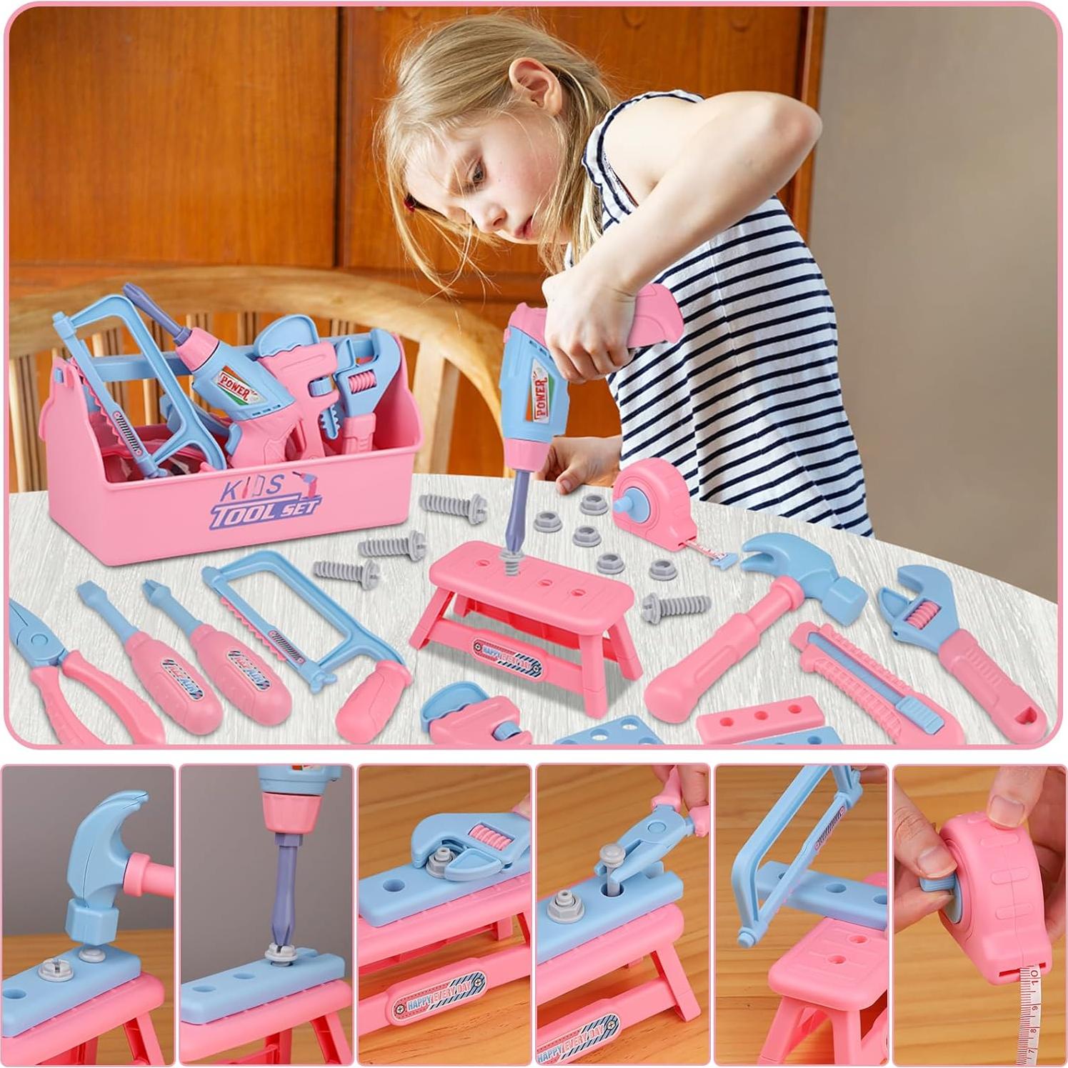 Juego de Herramientas para Niños MAGIC4U 48 Piezas con Taladro