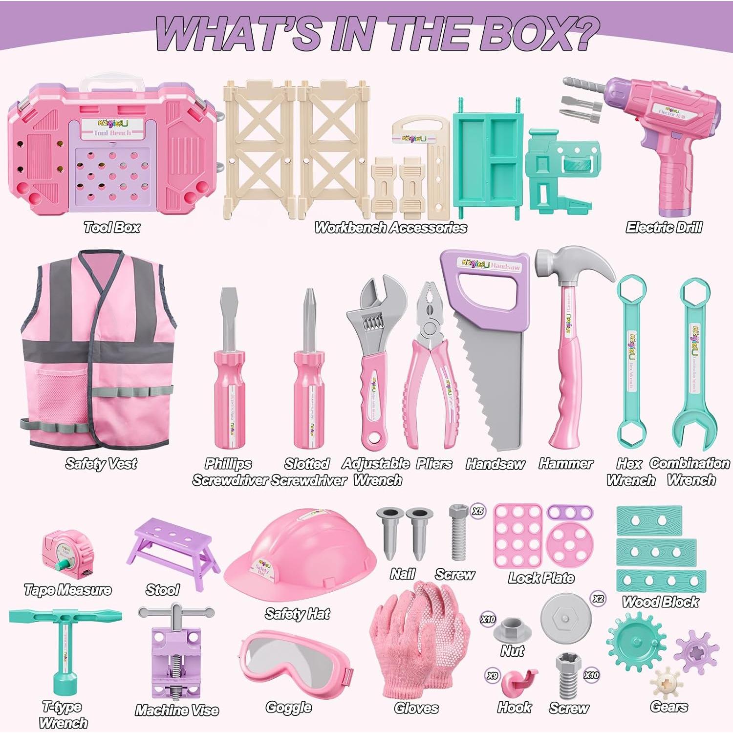 Juego de herramientas para niños MAGIC4U 89PCS con taladro