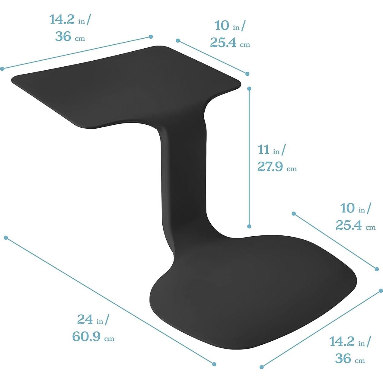 Escritorio Portátil ECR4Kids Surf Negro 61x36cm para Niños