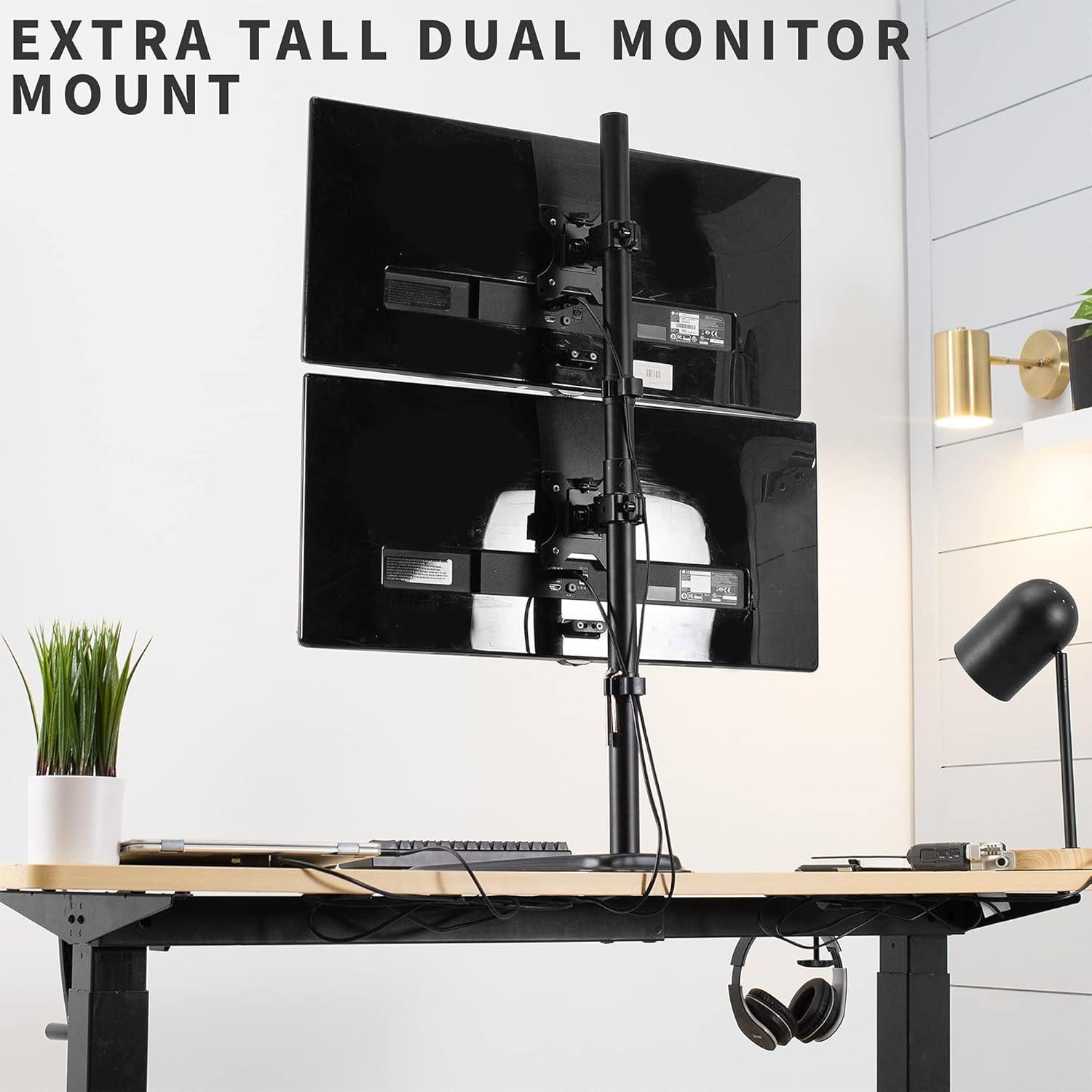 Soporte Doble para Monitor VIVO STAND-V002L, 13-34" Negro