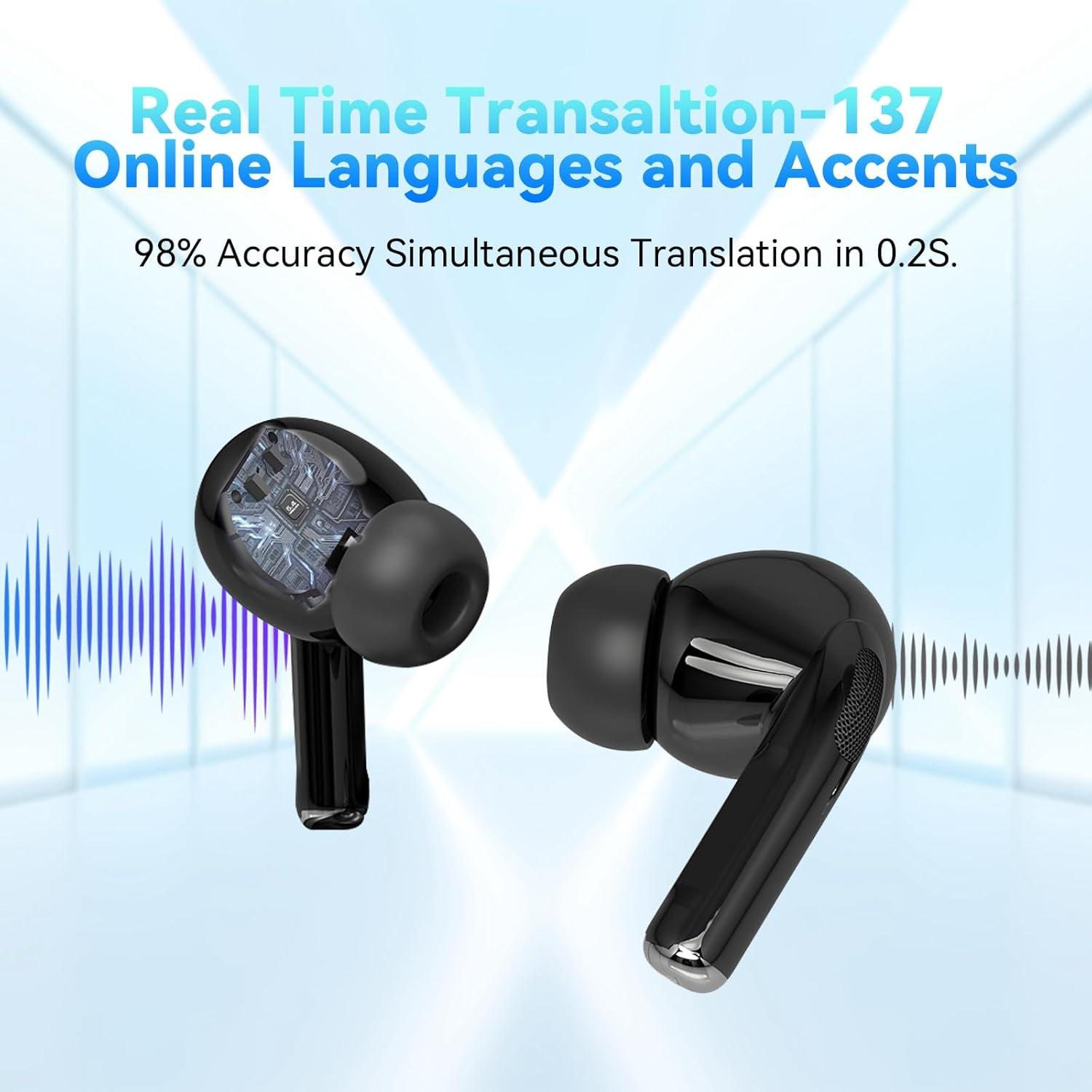 Auriculares Traductores Neyes 3-en-1 Bluetooth Negro 137 Idiomas