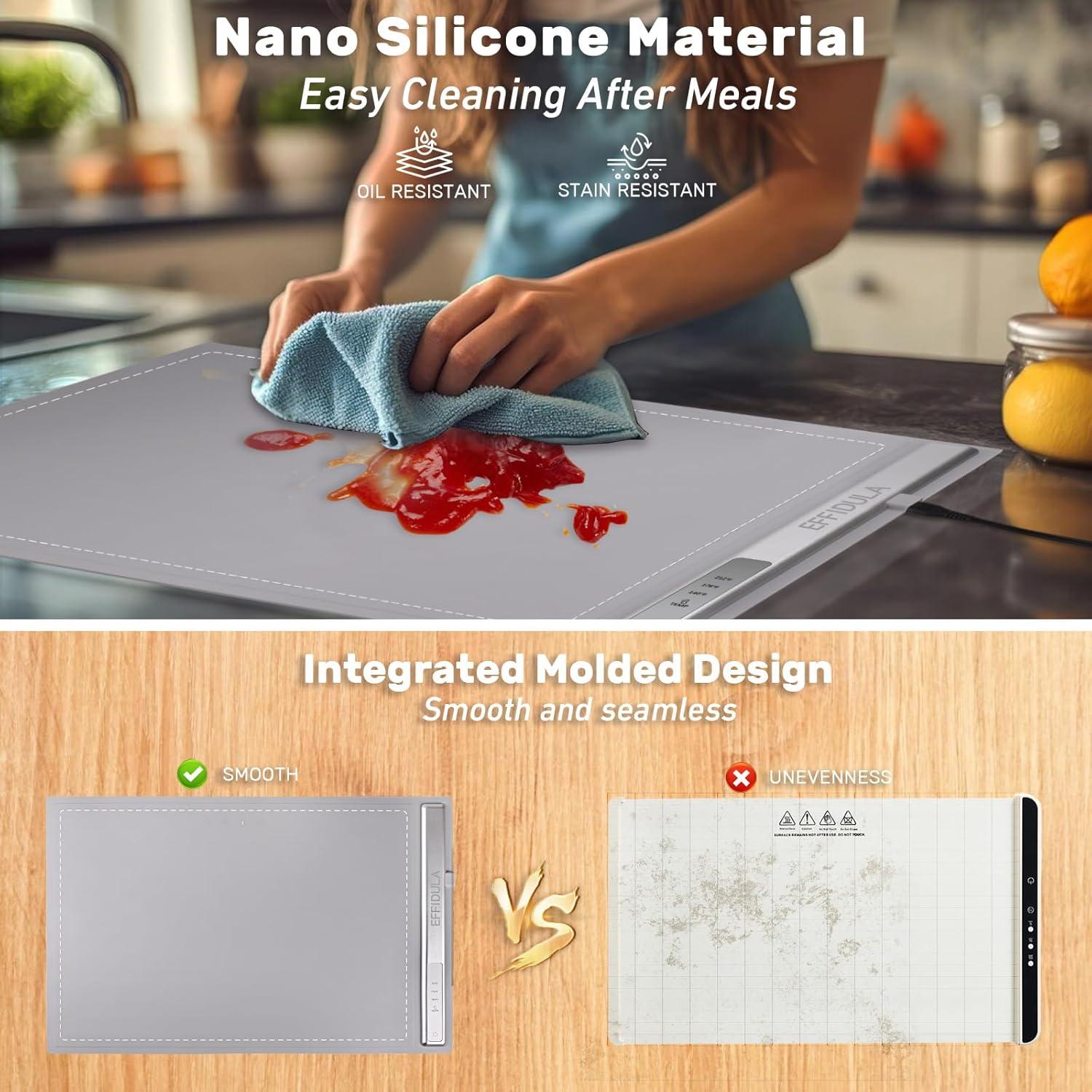 Bandeja Calentadora Eléctrica Effidula 350W Silicona Antiescaldante