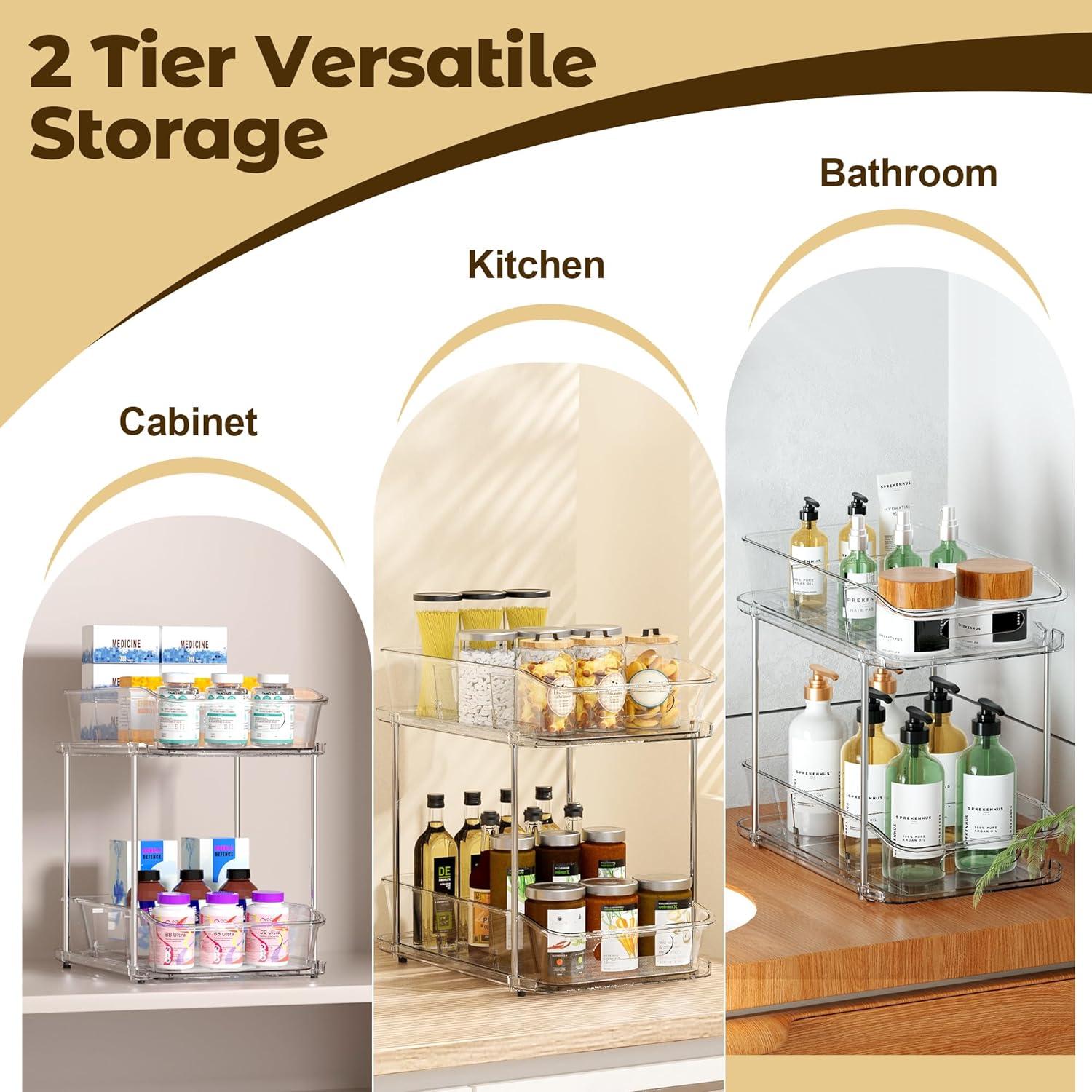Organizador Extraíble 2 Niveles Incostar para Baño y Cocina