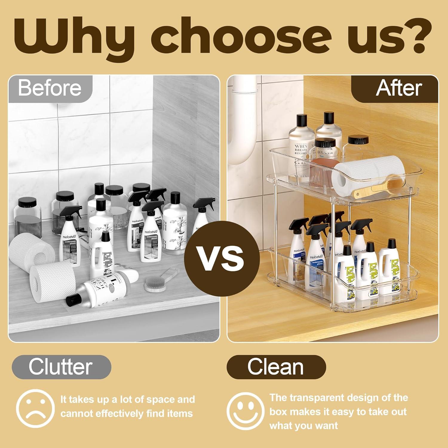 Organizador Extraíble 2 Niveles Incostar para Baño y Cocina