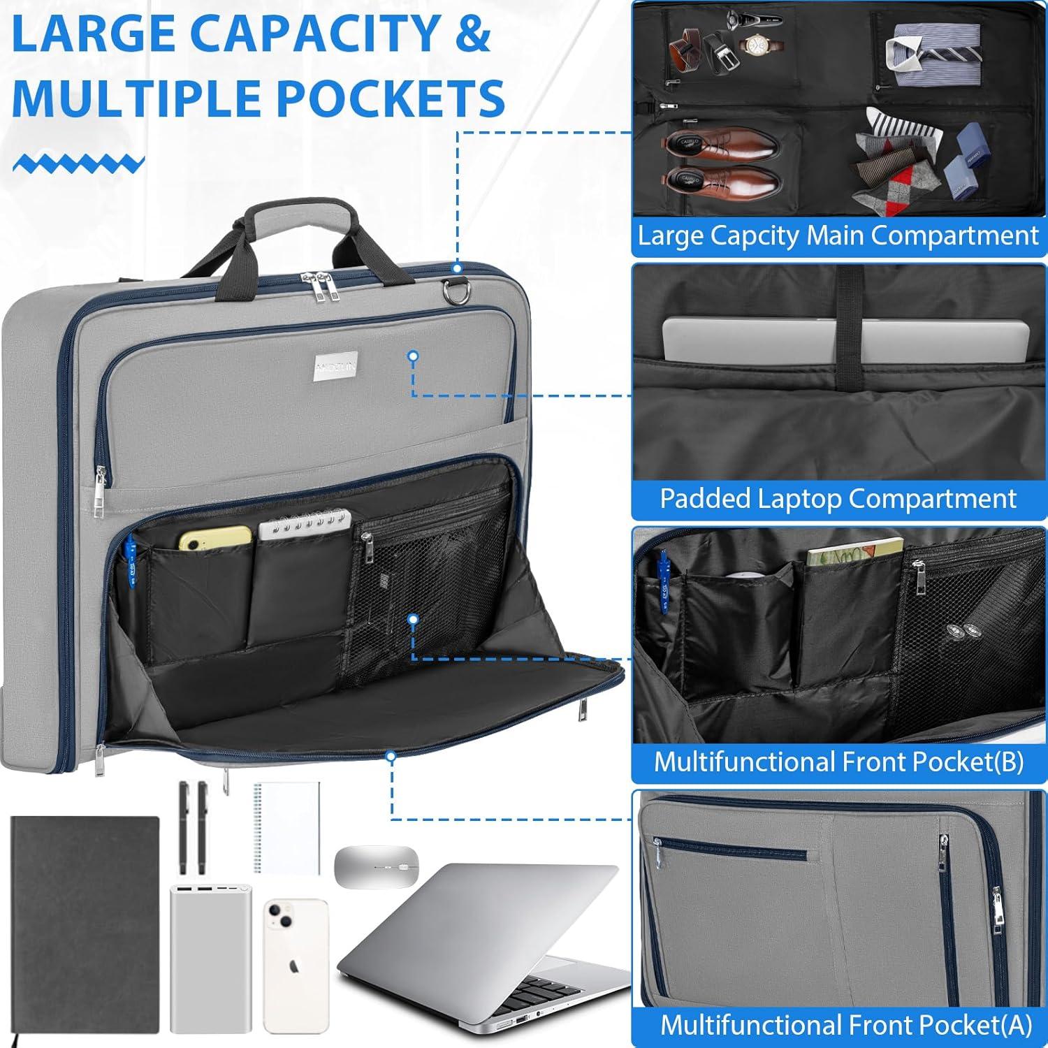 Bolsa de Ropa de Viaje AKOZLIN Plegable Gris 104.1x52.1cm