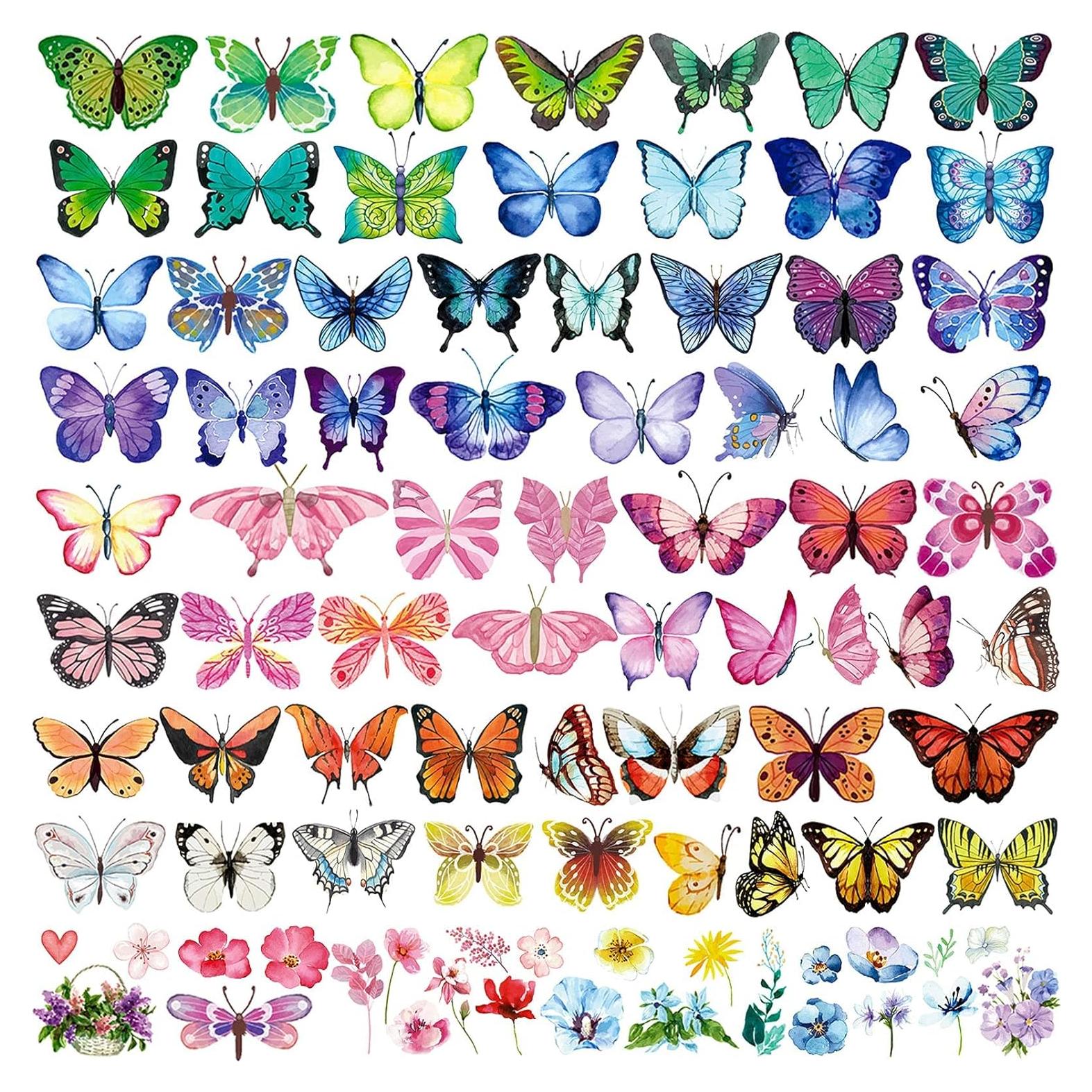 Tatuajes Temporales de Mariposa YTDIOKBL 100 Pcs Coloridos